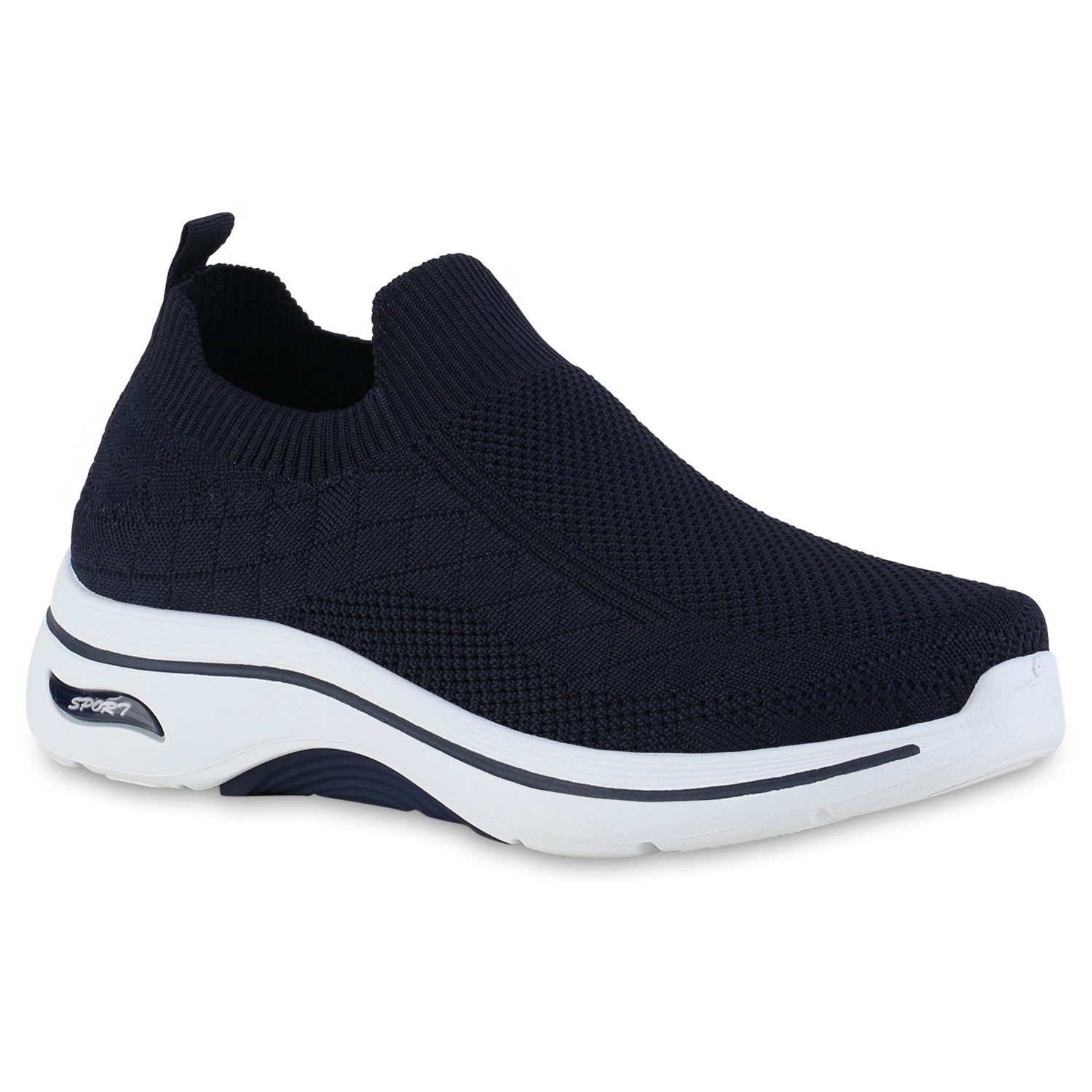 VAN HILL 841625 Laufschuh Damen Slip Ons Sportschuhe Sportliche Strick Profil-Sohle