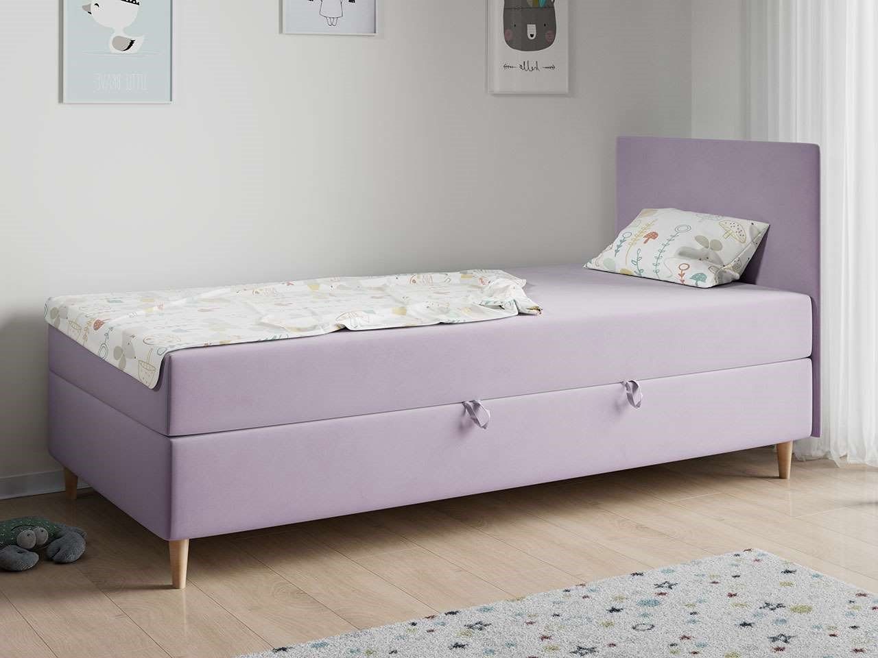 Bekannte internationale Marken MKS MÖBEL Kinderbett ZUZA 1, - für Einzelbett Jugendzimmer Violett Polsterbett und Kinderzimmer 90x200