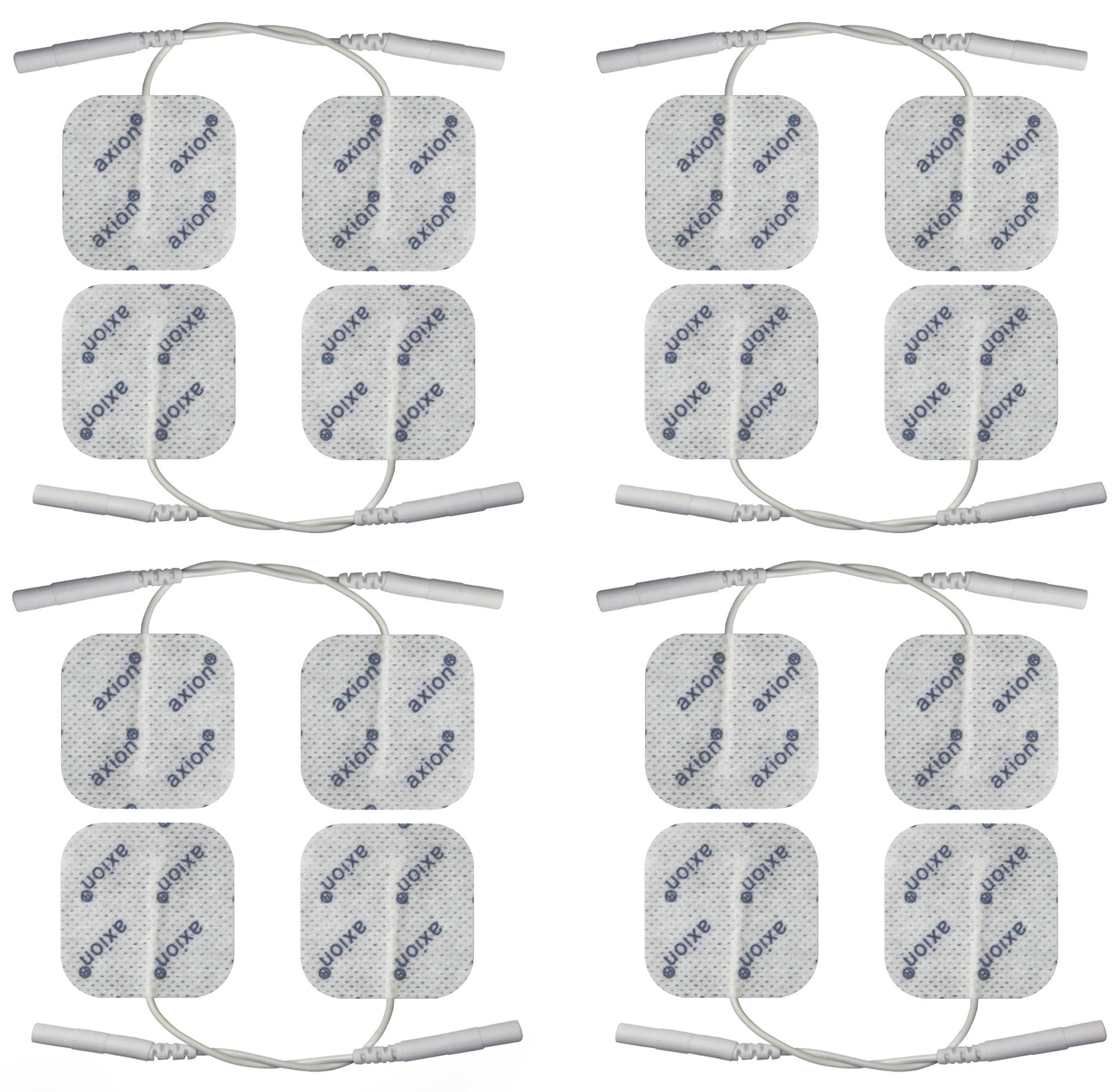 Axion Elektrodenpads passend zu Revitive, Prorelax, Promed, axion - 4x4cm, 16 St.,2mm Steckanschluss, selbstklebende Elektrodenpads