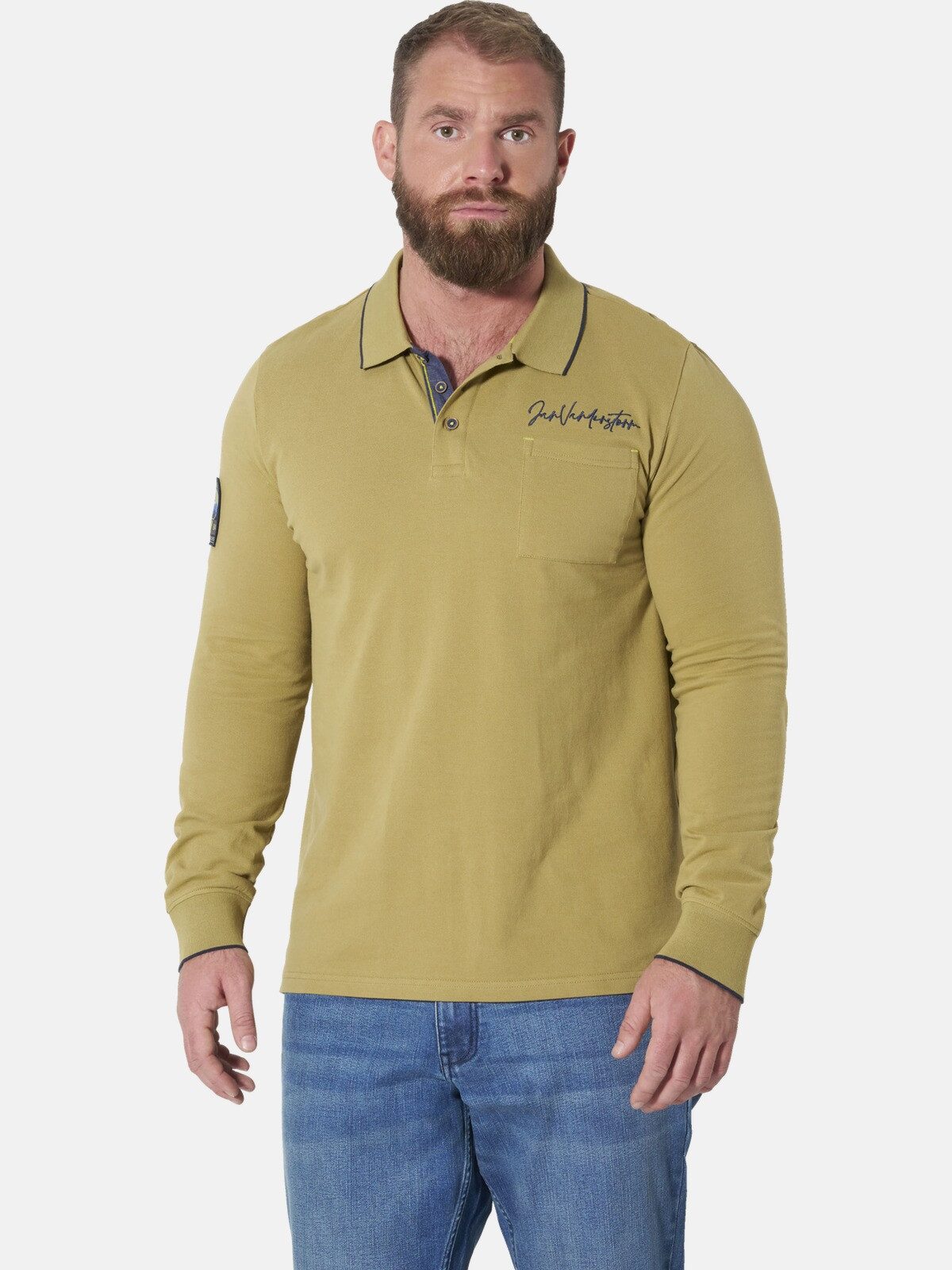 Jan Vanderstorm Langarm-Poloshirt RUDIN