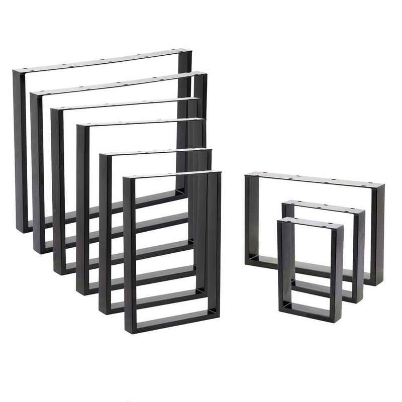 VENDOMNIA Möbelkufe Tischgestell - 2er Set, aus Stahl, Größenwahl, (Schwarz, Grau oder Industrial, Tischbeine, Tischkufen, Metall Kufengestell, Tischuntergestell)
