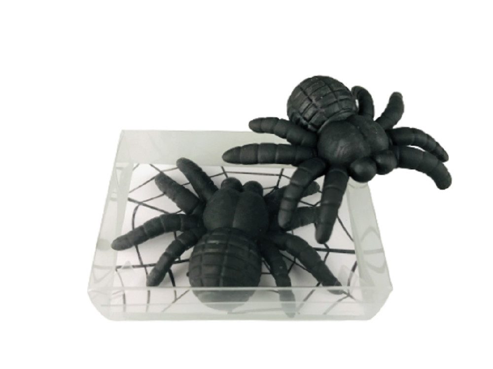 Trendhaus Spielfigur Spinne, schwarzen Spinnen,-Radiergummis Motiv, Halloween, Geschenke, (3-tlg), als Partygeschenk, als Füller für Beutetüten und als Glücksbringer
