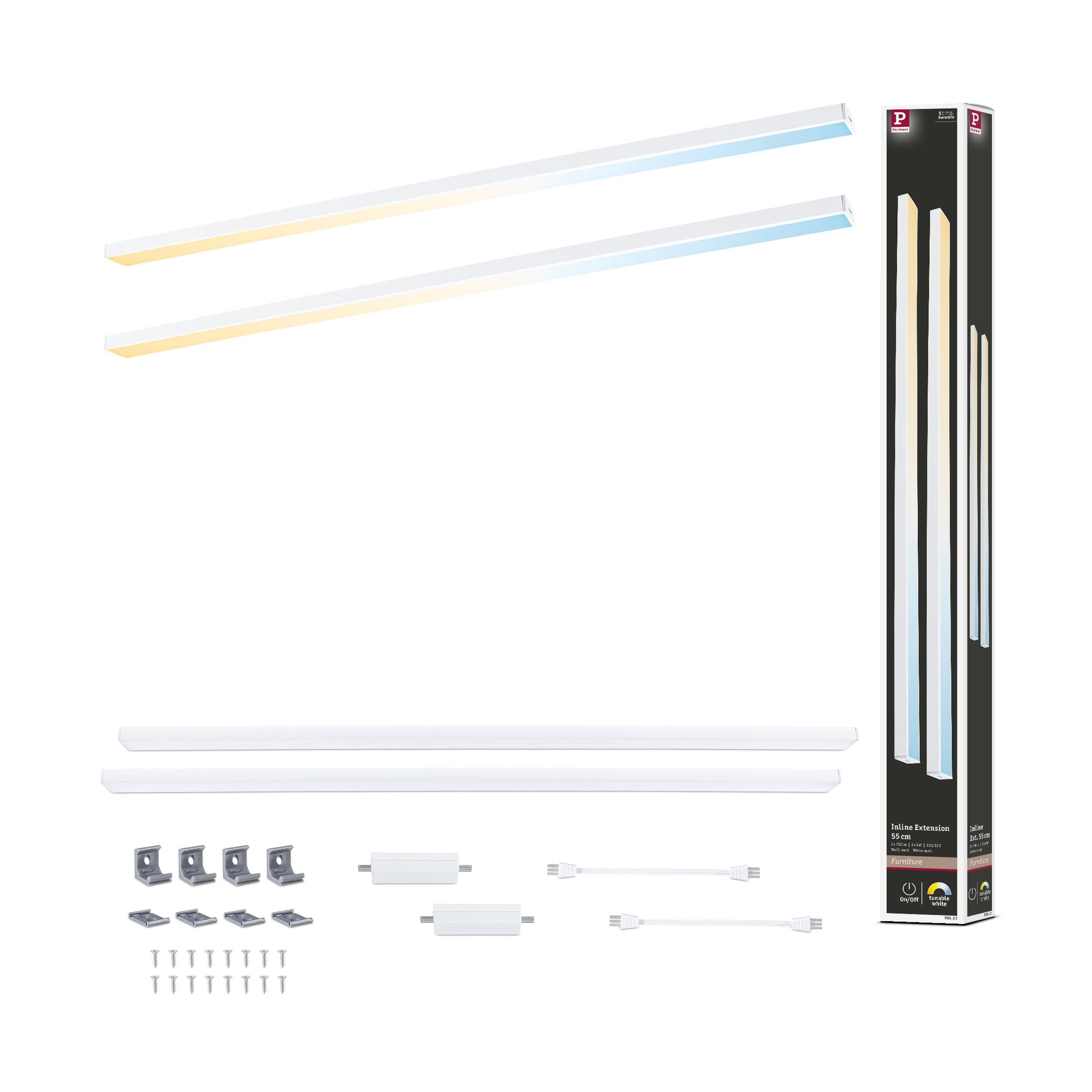 Paulmann LED Unterbauleuchte LED Unterschrankleuchte Inline Erweiterungsset Tunable White 2x6W 550x