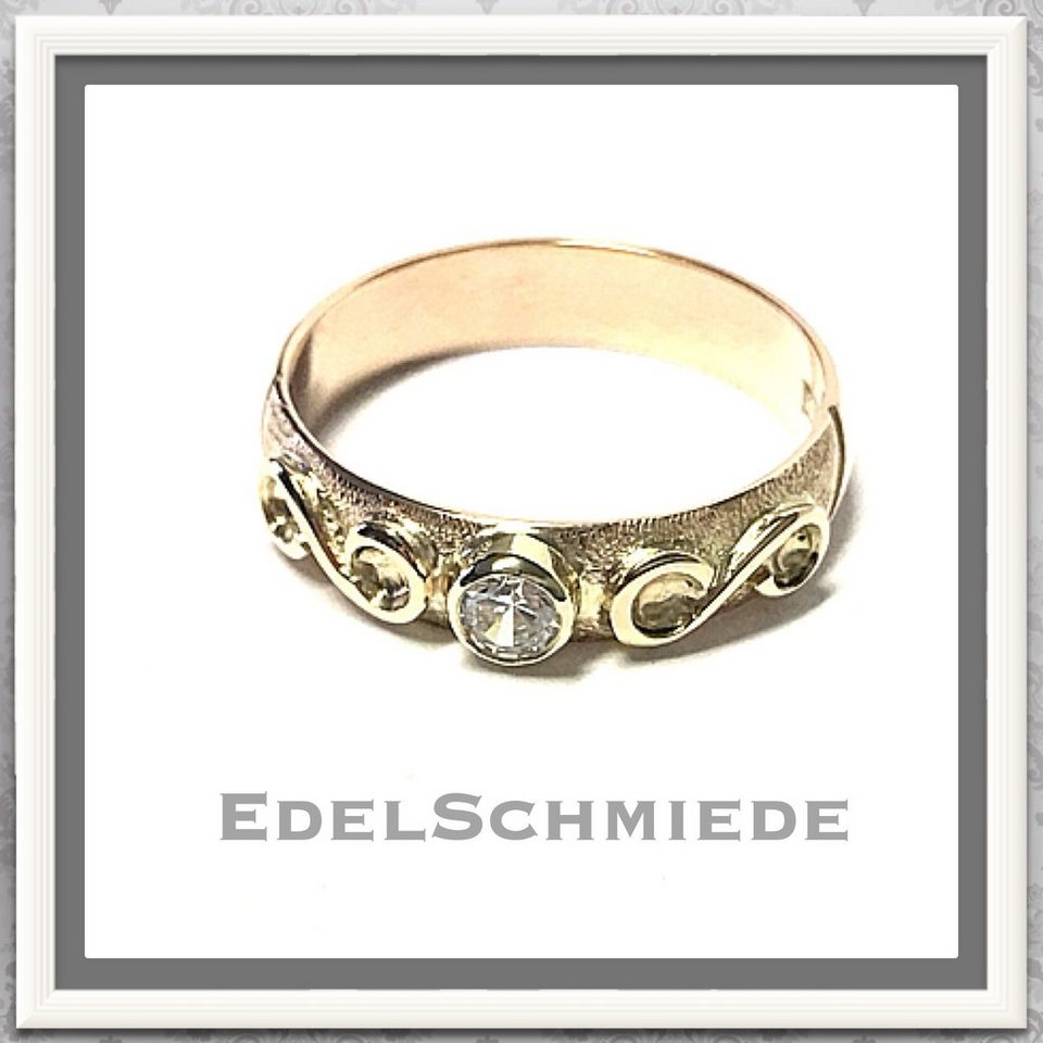 Edelschmiede925 Schmuckset Edelschmiede925 Damenring 333 Gelbgold  Unendlichkeit mit Zirk Ringgröß