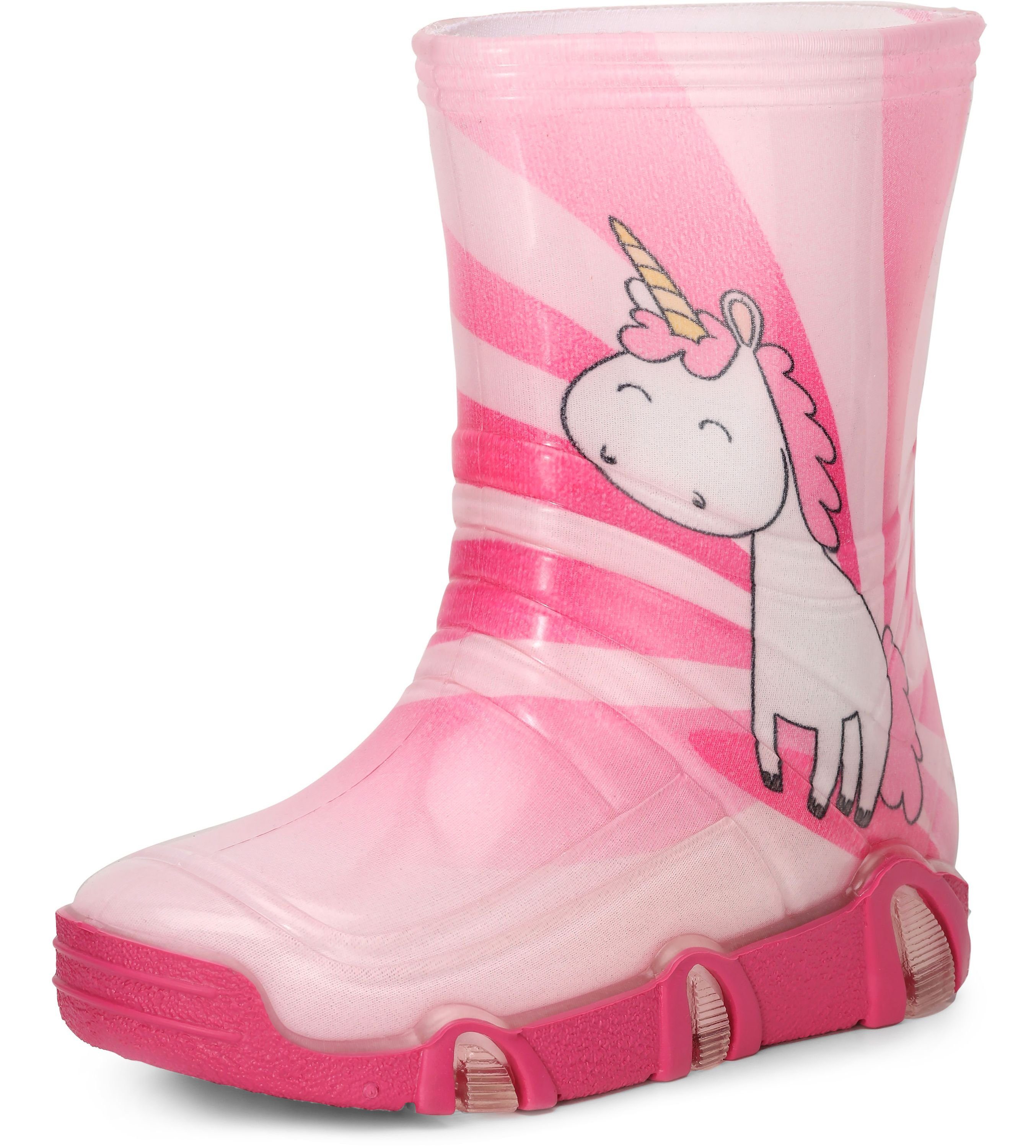 Ladeheid Kinder Gummistiefel SwkBW2020 Gummistiefel Rosa Einhorn 30