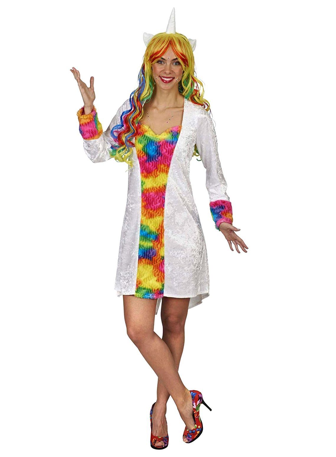 Kostüm Regenbogen Einhorn Kleid