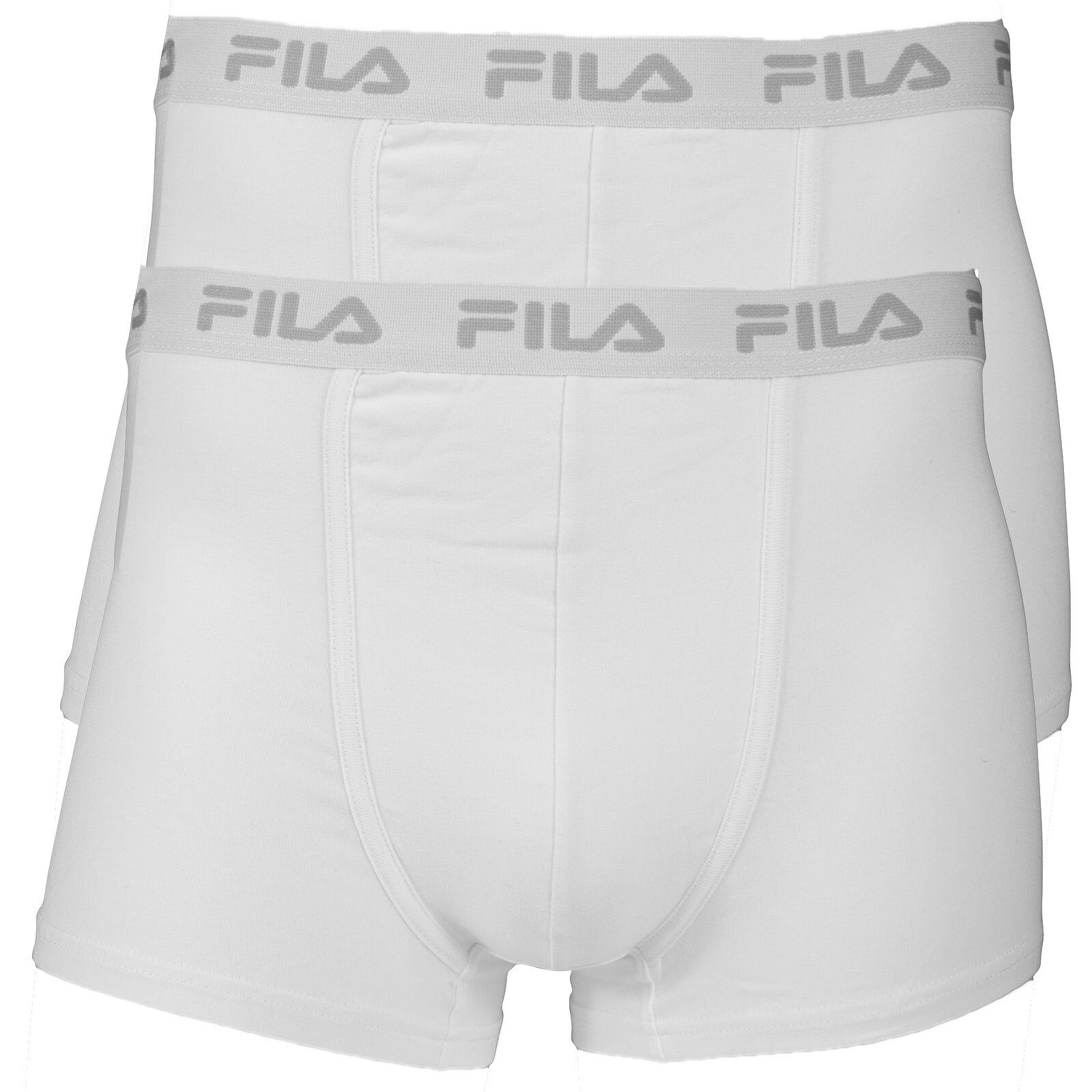Fila Boxer Herren Boxer Shorts 2er Pack - Logobund, Cotton Weiß