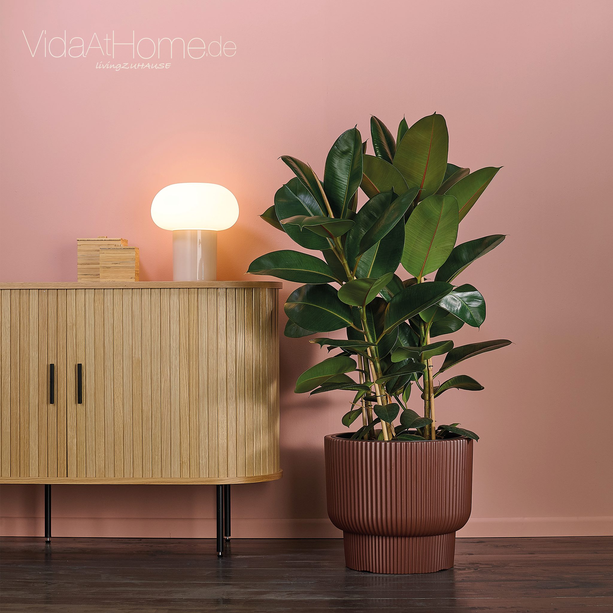 VidaAtHome.de Blumentopf Design-Pflanzgefäß ULEY ø 40er, Modernes Rillendesign, mit praktischem Pflanzeinsatz