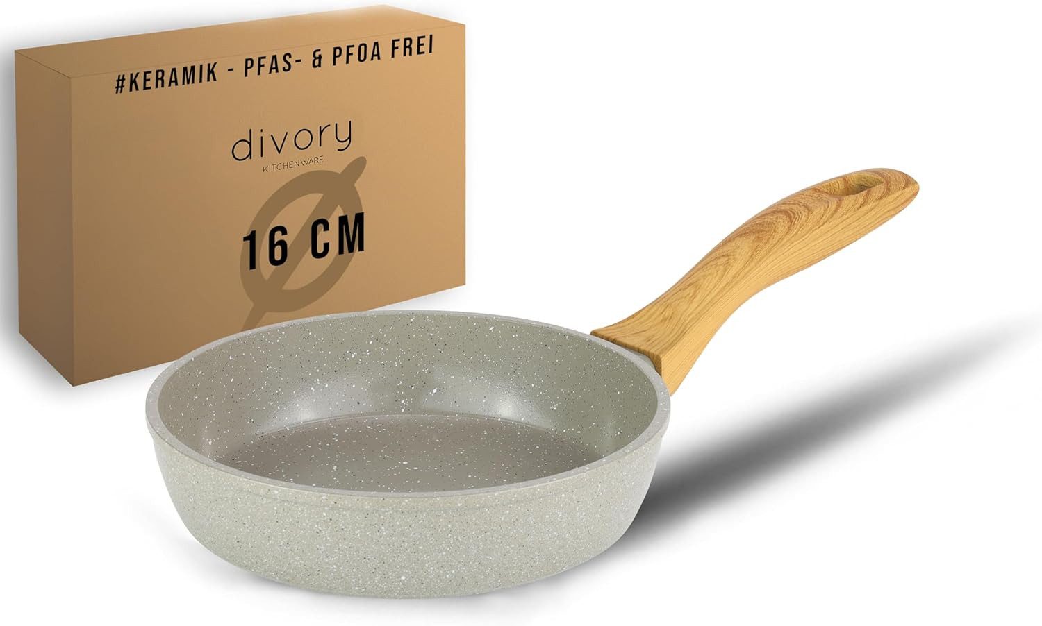 divory Bratpfanne Antihaft Beschichtete Universalpfanne für alle Herdarten, Aluminium (Sichere Griffe, Spülmaschinen geeignet)