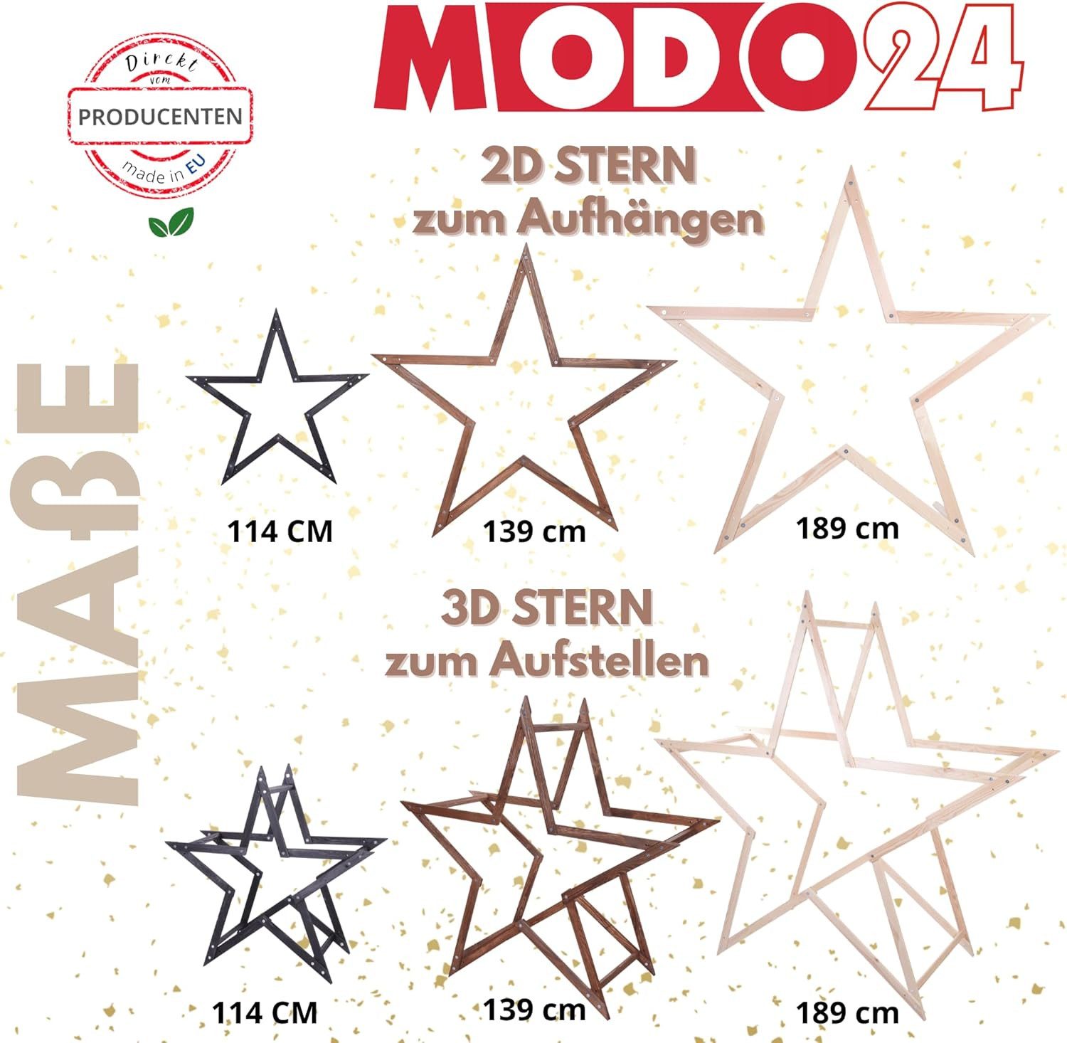 Modo24 Dekostern DIY MODOSTAR Weihnachtsstern Set aus FSC Holz 2D und 3D in günstig online kaufen
