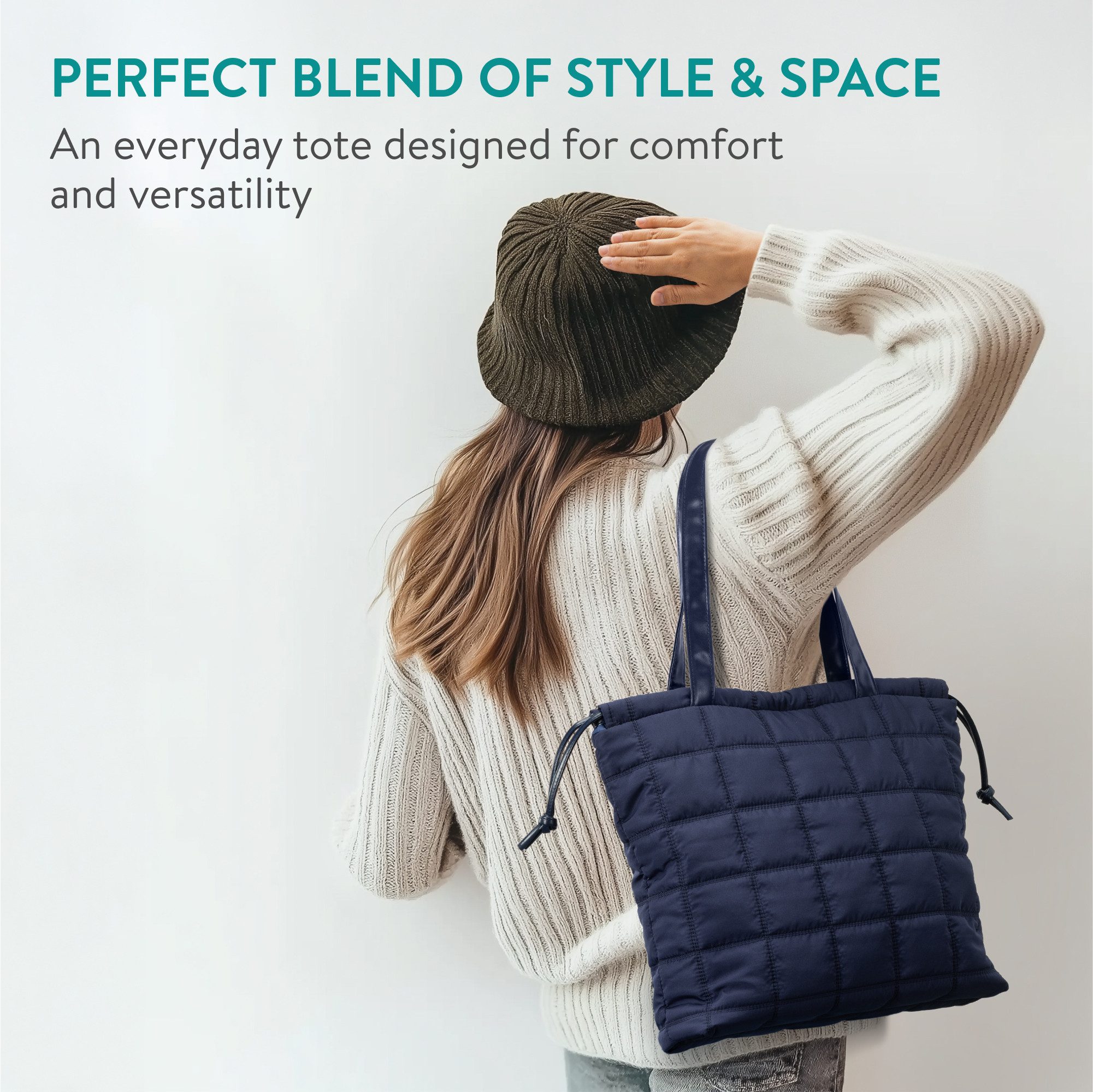 Navaris Handtasche Shopper - Leichte Puffer Bag - Shopper Tasche Damen Groß günstig online kaufen