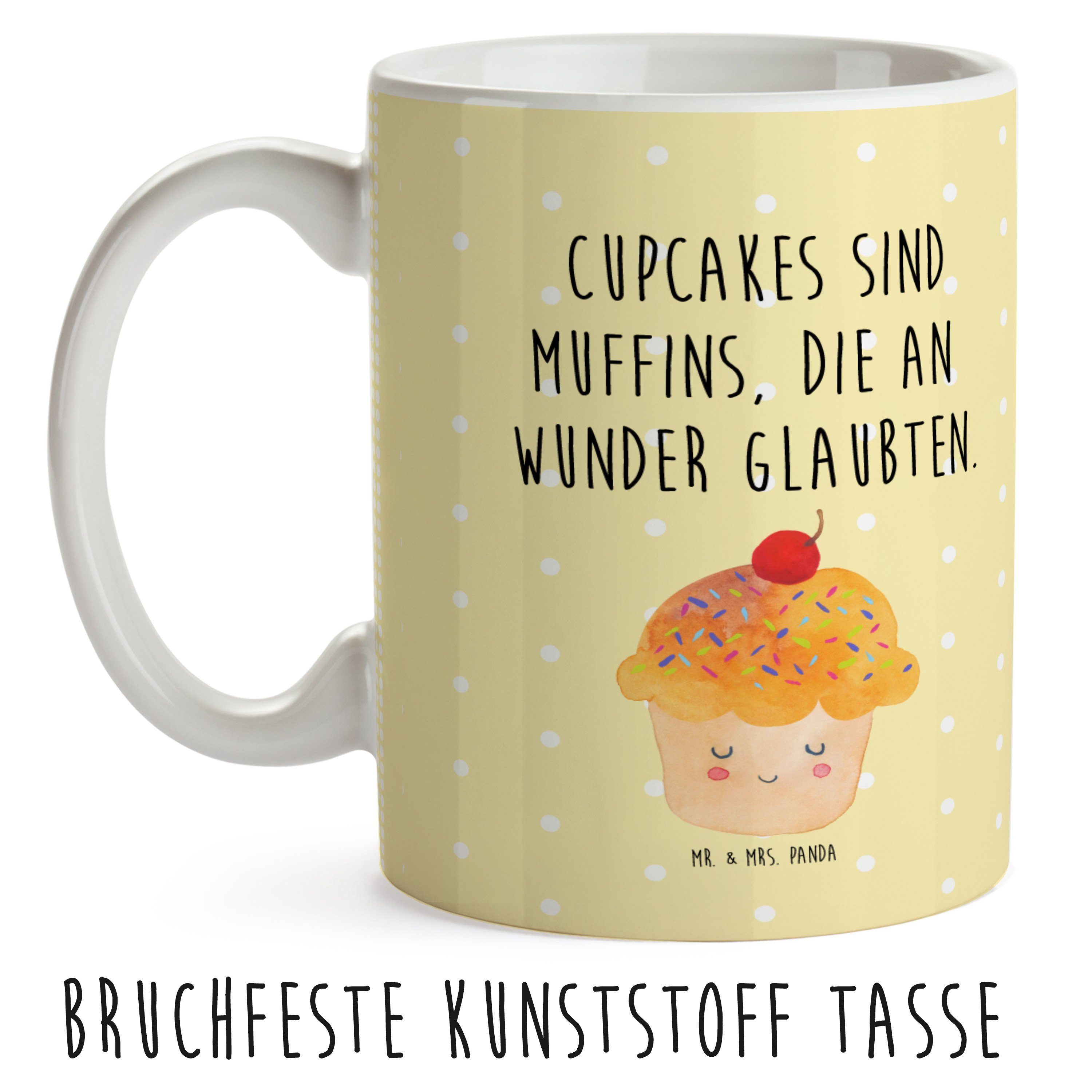 - Motivation Mrs. Cupcake Kunststoff Geschenk Kinderbecher Sprüche, Panda - & Mr. Koch, Pastell Geschenk, Gelb