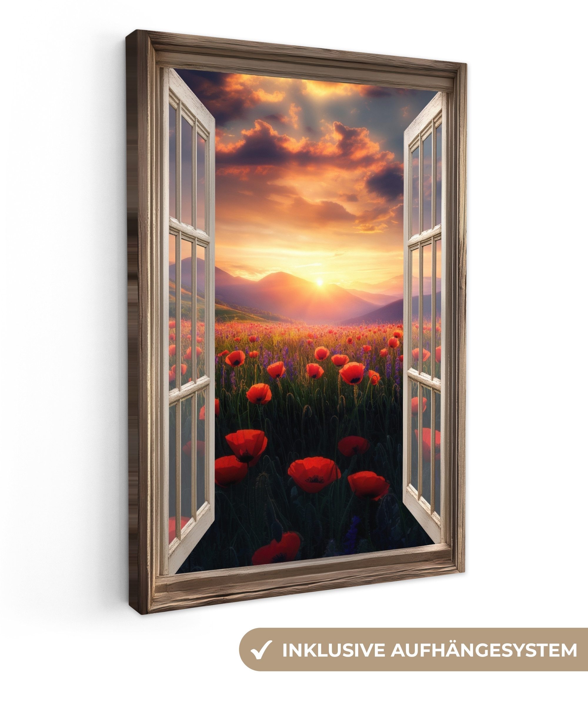 OneMillionCanvasses® Leinwandbild Fensterblick - Fenster - günstig online kaufen