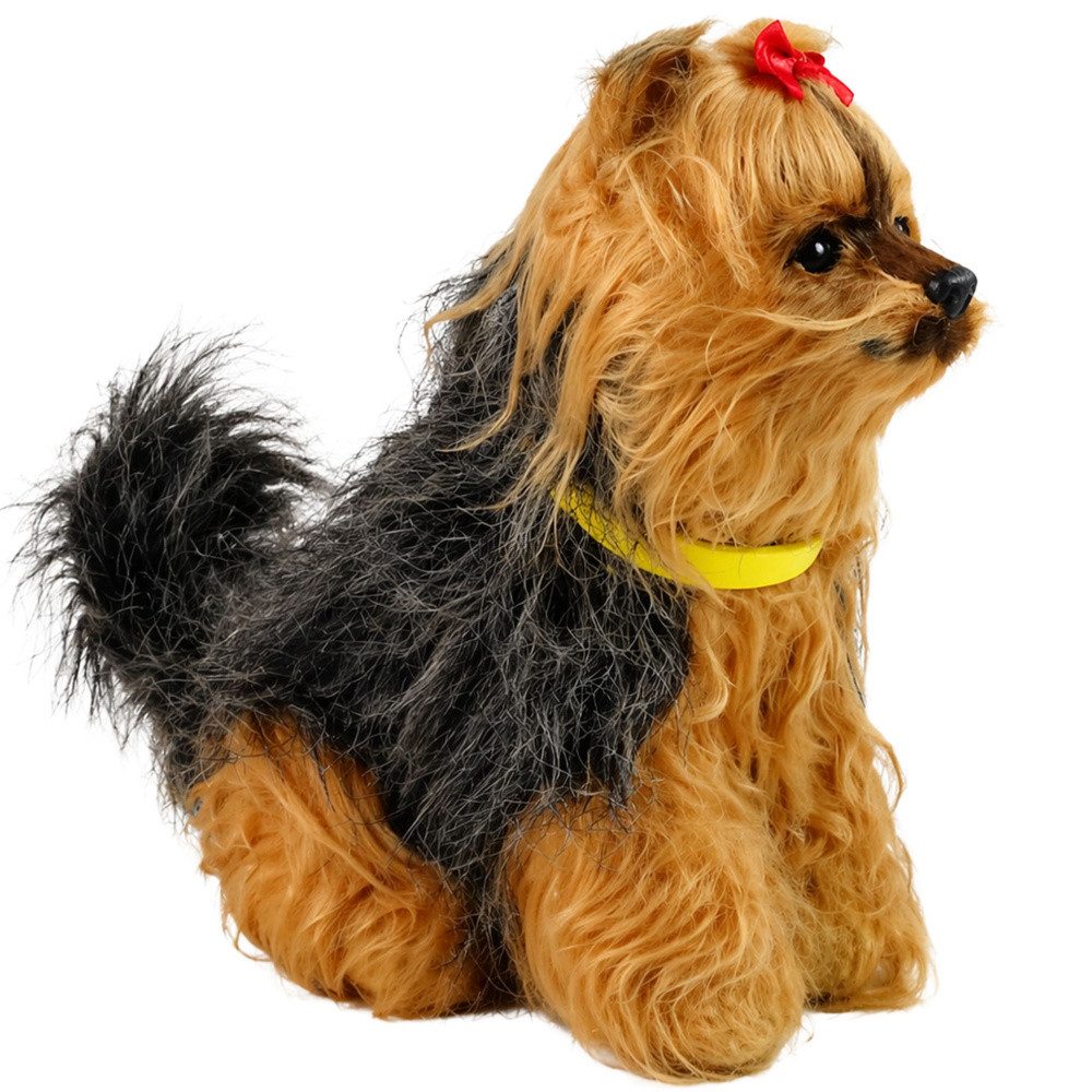 LEAN TOYS Kuscheltier Plüschhund Schmusetier Spielgefährte (Spar-Set, 1-St., 19 x 17 x 13 cm weich), bellt, bewegt Kopf und Schwanz, weiches Fell