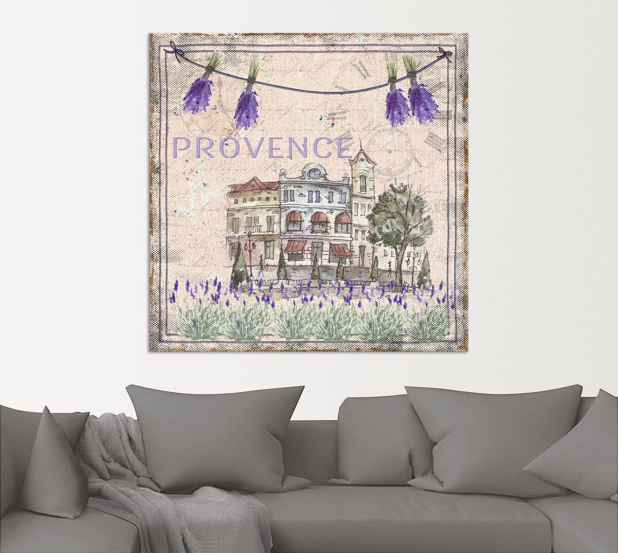 Artland Wandbild Provence-meine Liebe, Blumen Wandaufkleber St), oder Größen Leinwandbild, in (1 versch. Alubild, als Poster