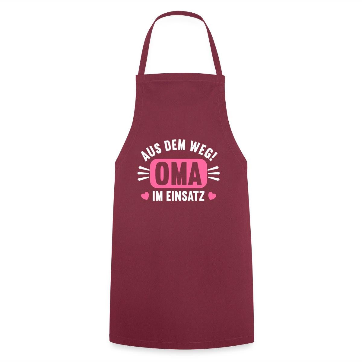 Spreadshirt Kochschürze Aus Dem Weg Oma Im Einsatz, Lustige Oma Kochschürze, (1-tlg)