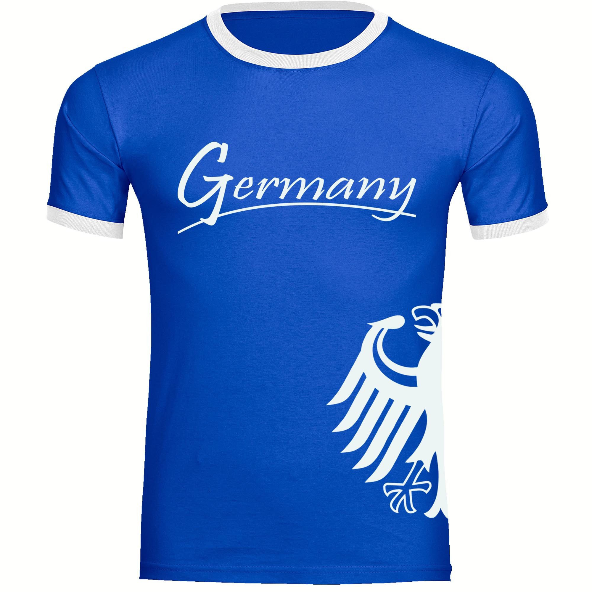 multifanshop T-Shirt Kontrast Germany - Adler seitlich - Männer