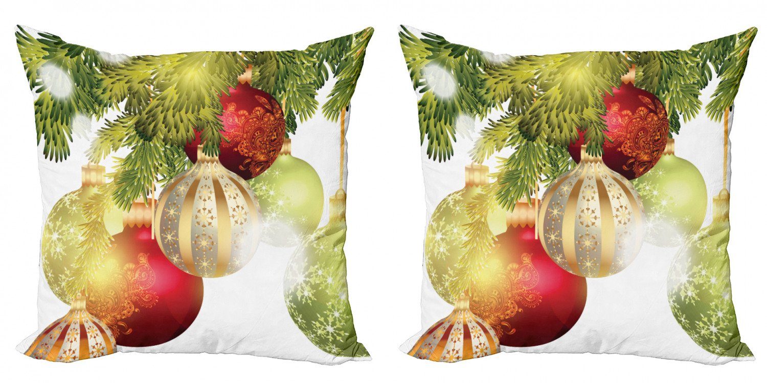 Digitaldruck, Stück), Accent Yuletide Doppelseitiger Flitter Weihnachten (2 Motive Abakuhaus Modern Kissenbezüge