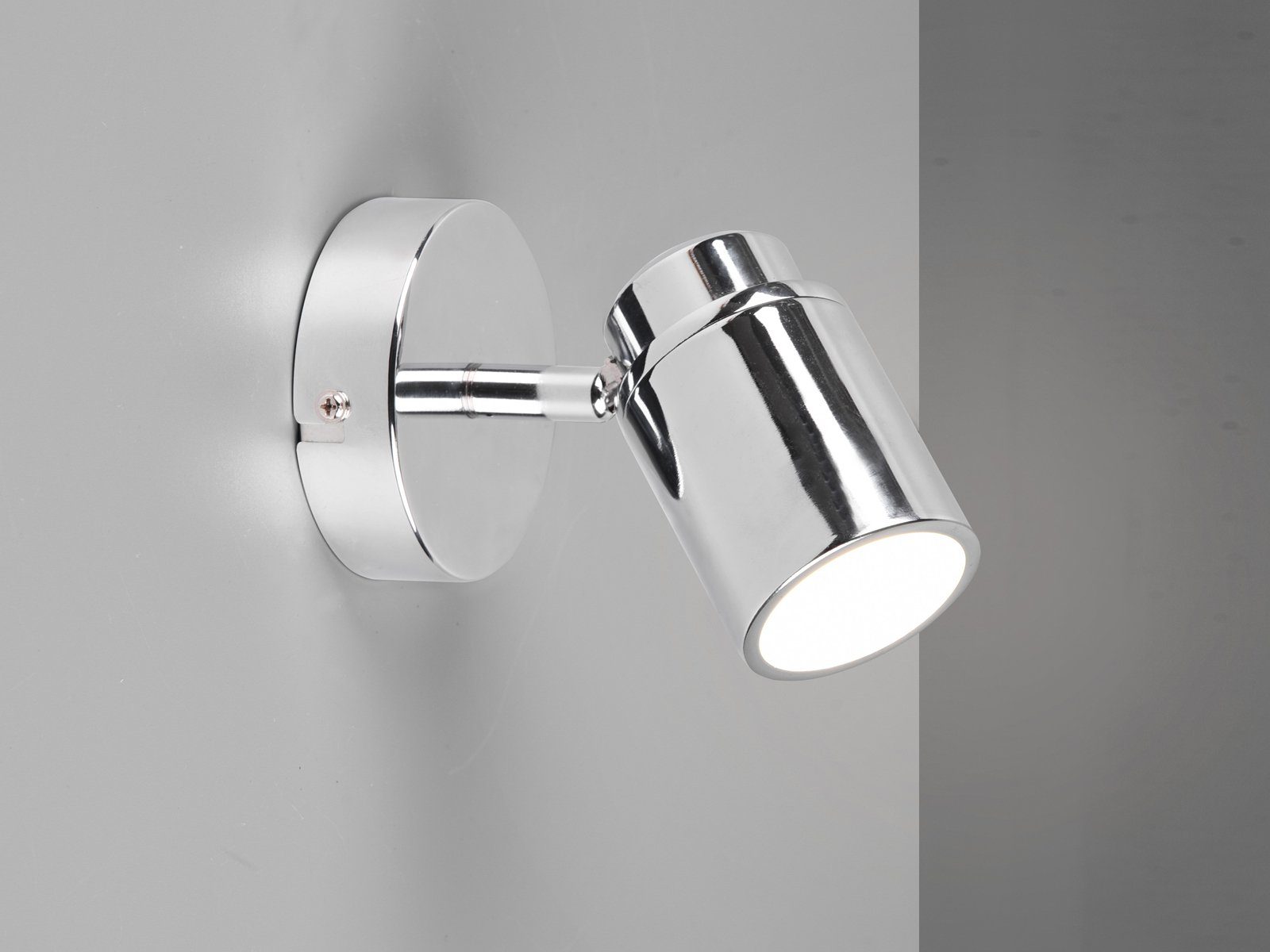 TRIO Leuchten LED Wandstrahler, Dimmfunktion, LED wechselbar, Warmweiß, innen, Badezimmer-Lampe Gäste WC, Spiegelleuchten schwenkbar Ø 10,5cm