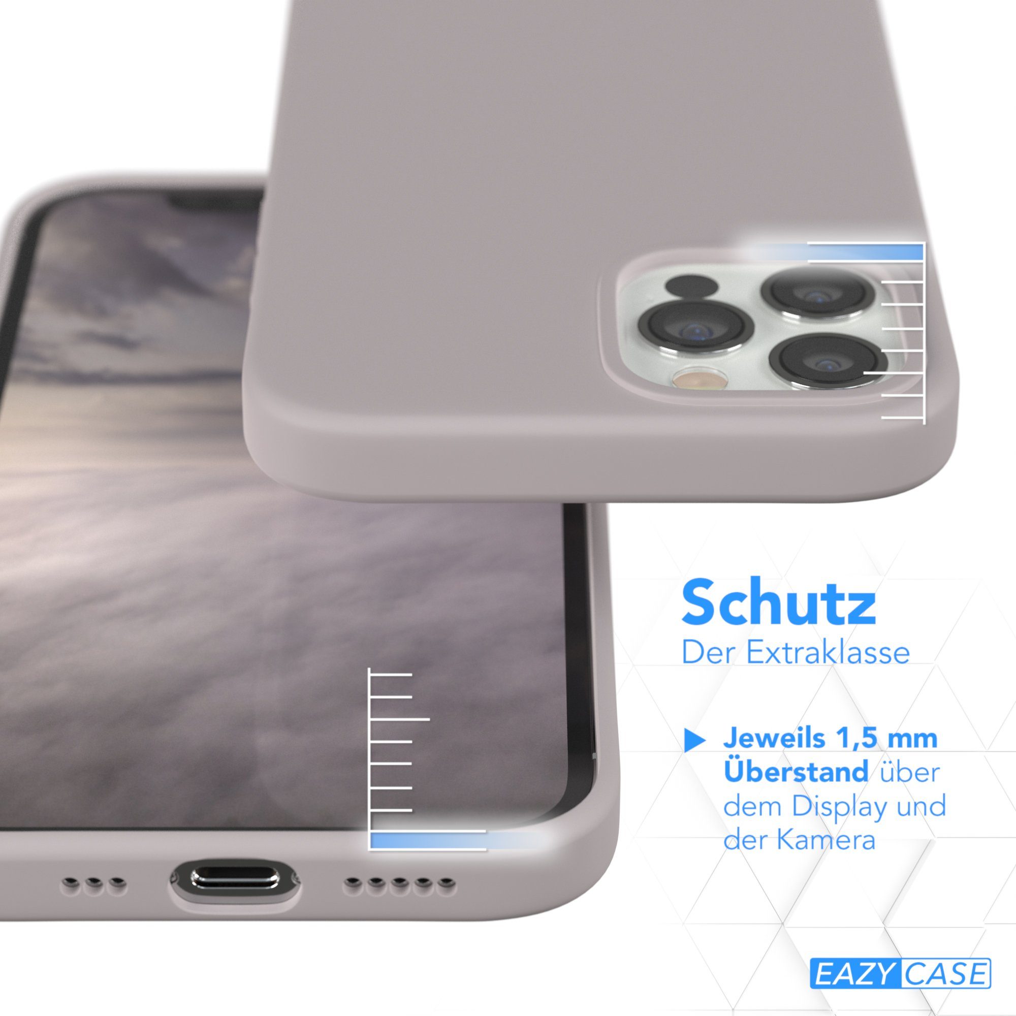 EAZY CASE Handyhülle Premium Silikon Case für iPhone 12 / iPhone 12 Pro 6,1 Zoll, Hülle Bumper Case Slimcover mit Displayschutz Silikonhülle Altrosa