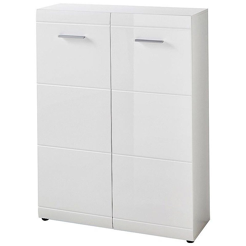 Lomadox Garderoben-Set DANARO-01, (Spar-Set, 4-St., Garderobenpaneel Garderobenschrank Schuhschrank Spiegel), Garderoben Set Hochglanz weiß (4-teilig), BxHxT ca. 223x200x37cm