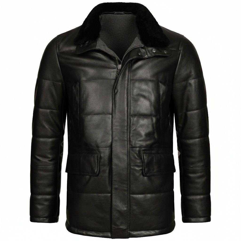 Mouflon Lederjacke Aaron abnehmbarer Lammfellkragen günstig online kaufen