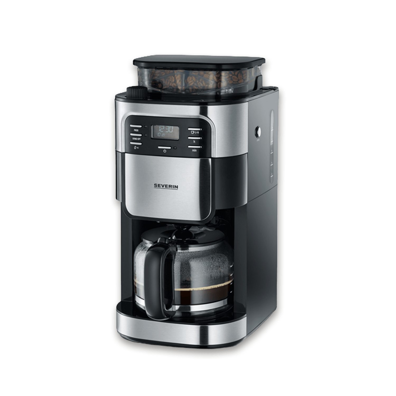 Severin Filterkaffeemaschine KA 4810 Kaffeemaschine mit Mahlwerk schwarz|silberfarben
