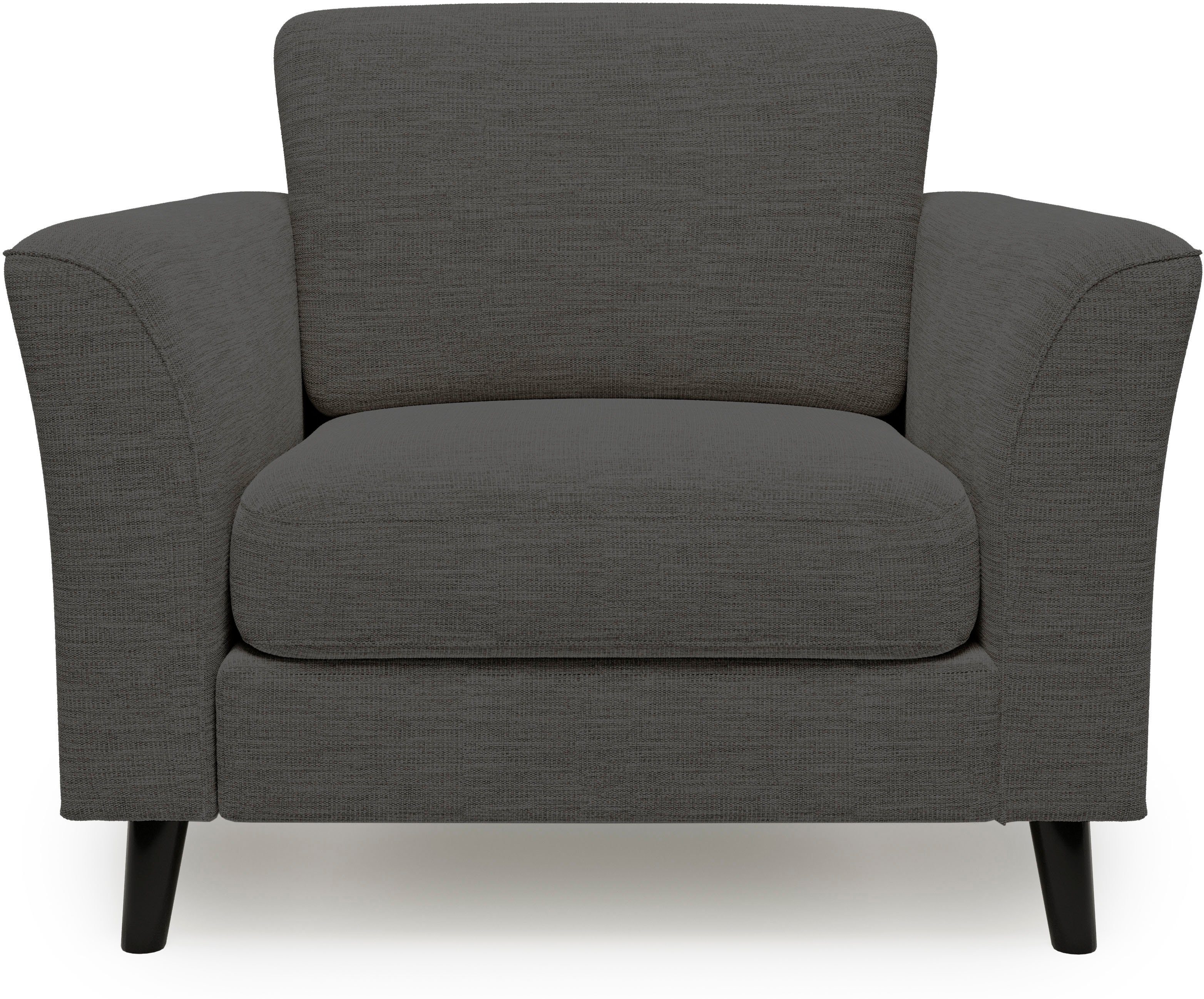 Home affaire Sessel Gröde, weicher Sitzkomfort, aus schwarzen Holzfüßen grey | Einzelsessel