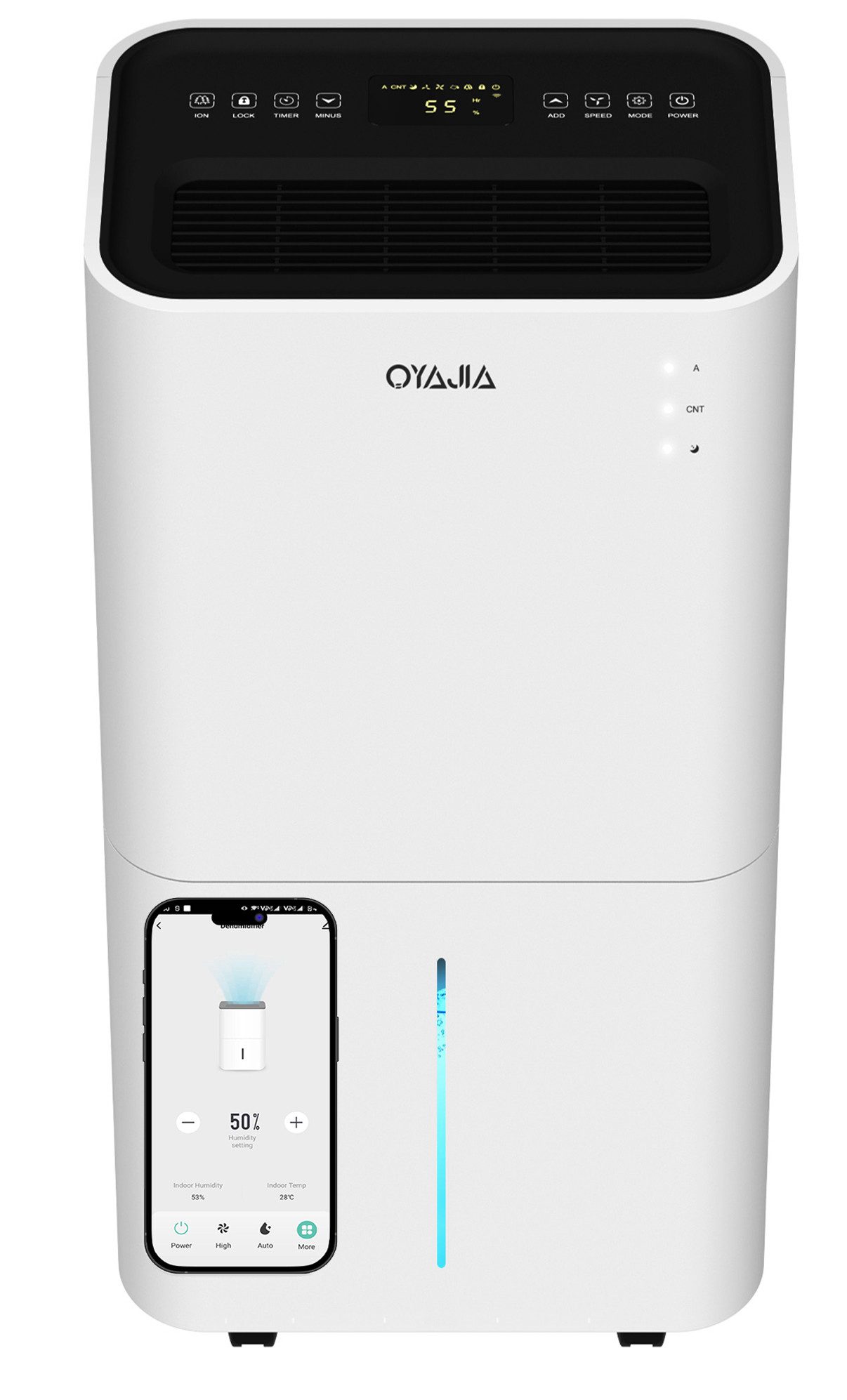 WILGOON Luftentfeuchter Luftentfeuchter mit WLAN-APP, für 300 m³ Räume, Entfeuchtung 20,00 l/Tag, Tank 4,00 l, Smartphone-App