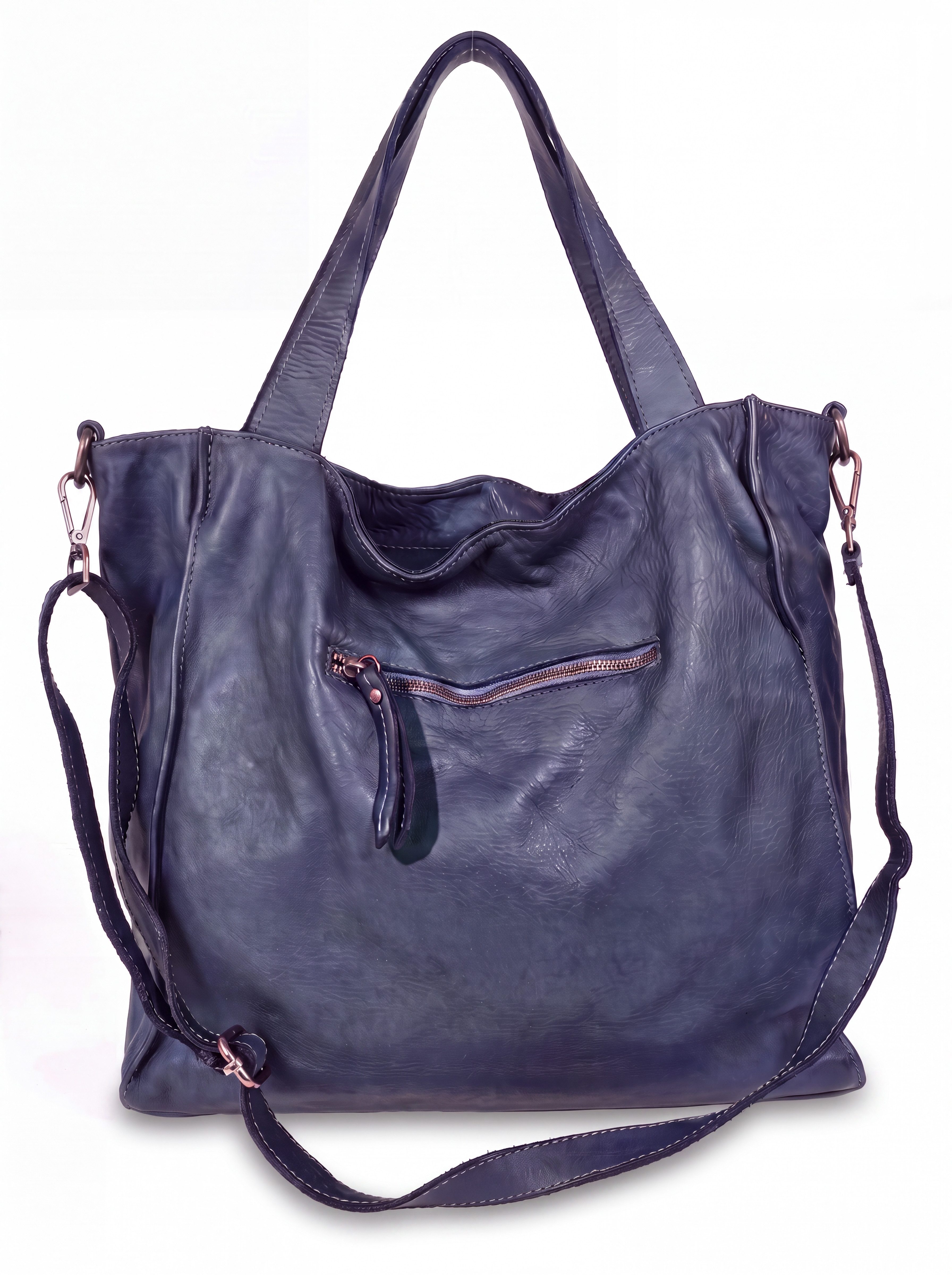 sanumi Tragetasche weicher italienischer Leder-Shopper