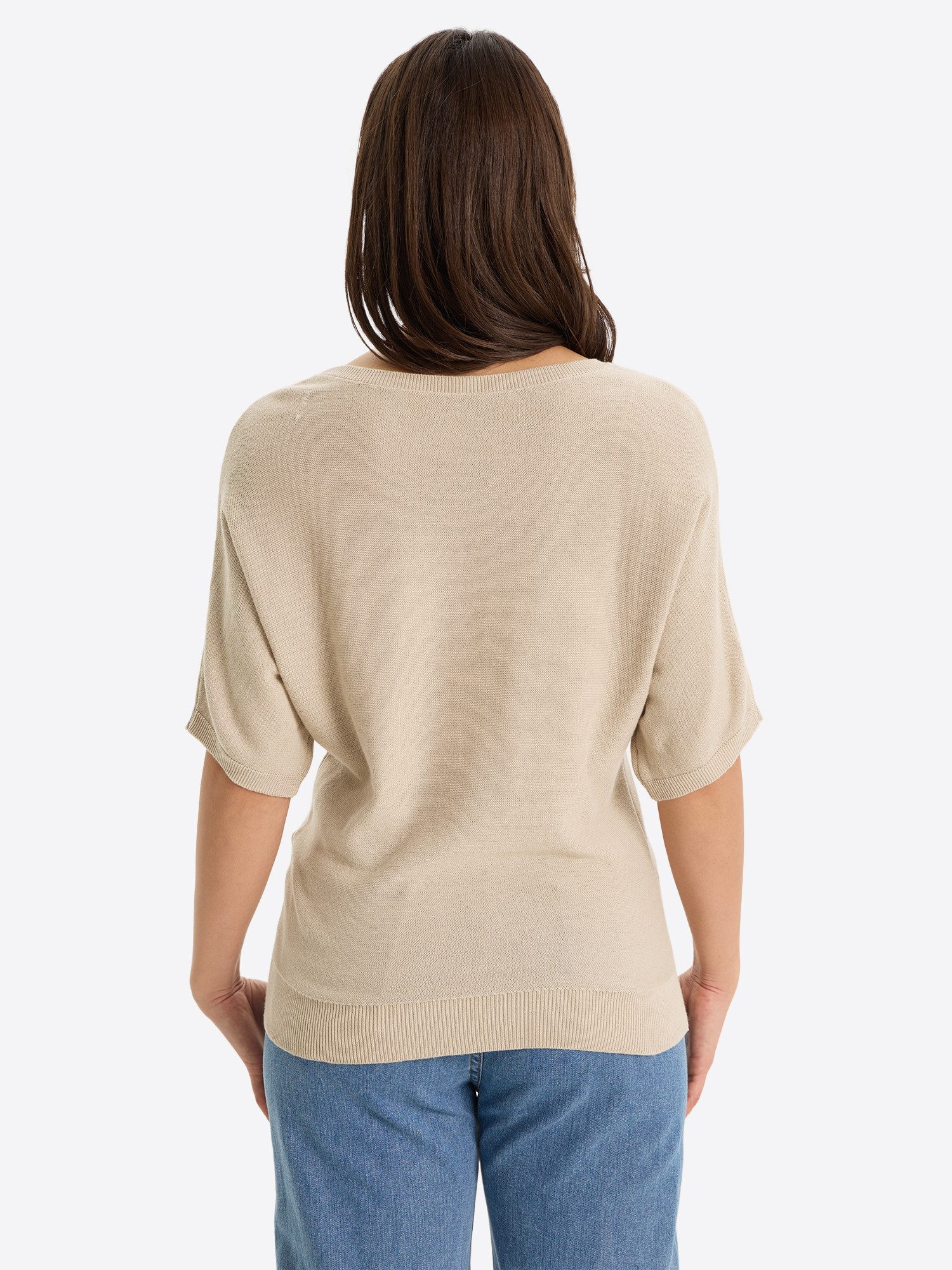 Imily Bela Strickpullover Damen Pullover mit Fledermausärmeln (Packung, 1-tlg., 1per-Pack) Halbarm