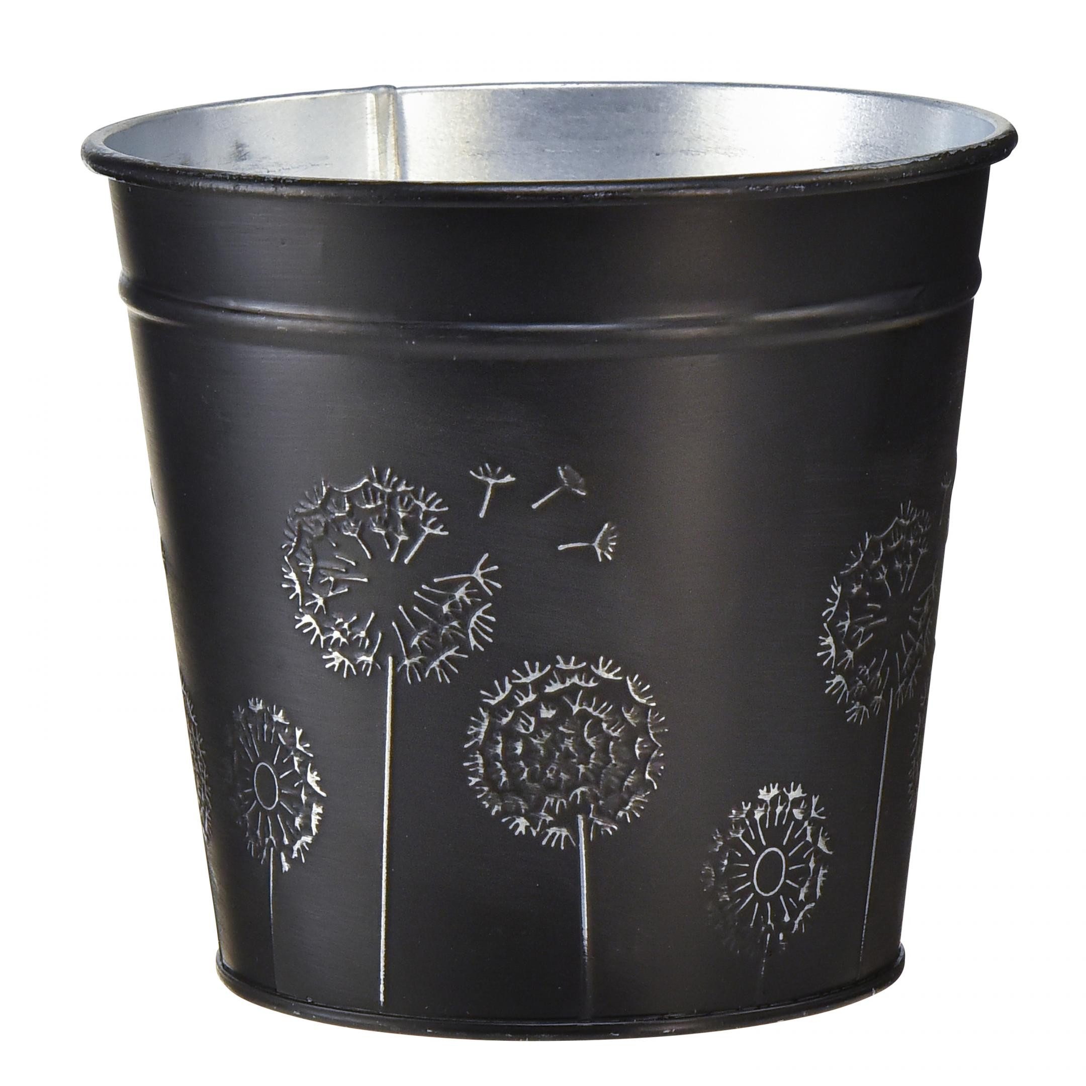 Florists Products Übertopf Metall Blumentopf mit Pusteblumen Motiv für stilvolle