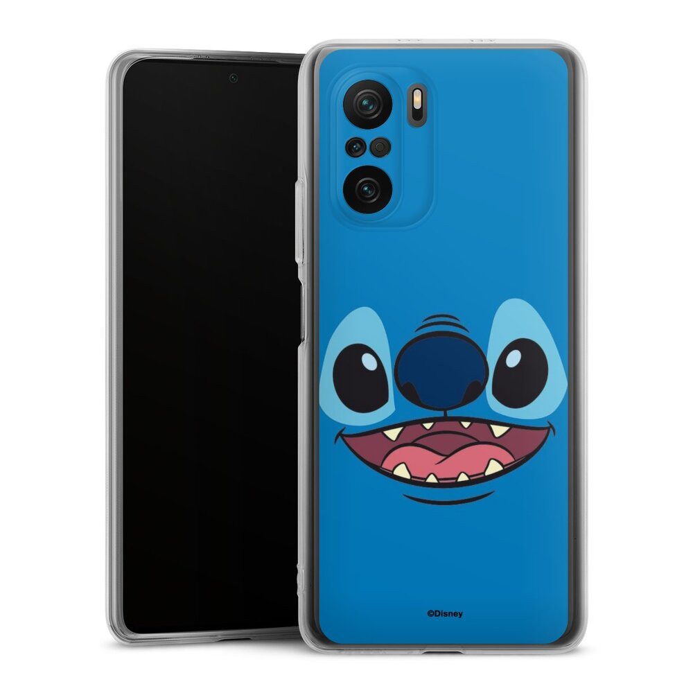 DeinDesign Handyhülle Lilo & Stitch Disney Offizielles Lizenzprodukt Stitch Closeup, Xiaomi Poco F3 Silikon Hülle Bumper Case Handy Schutzhülle