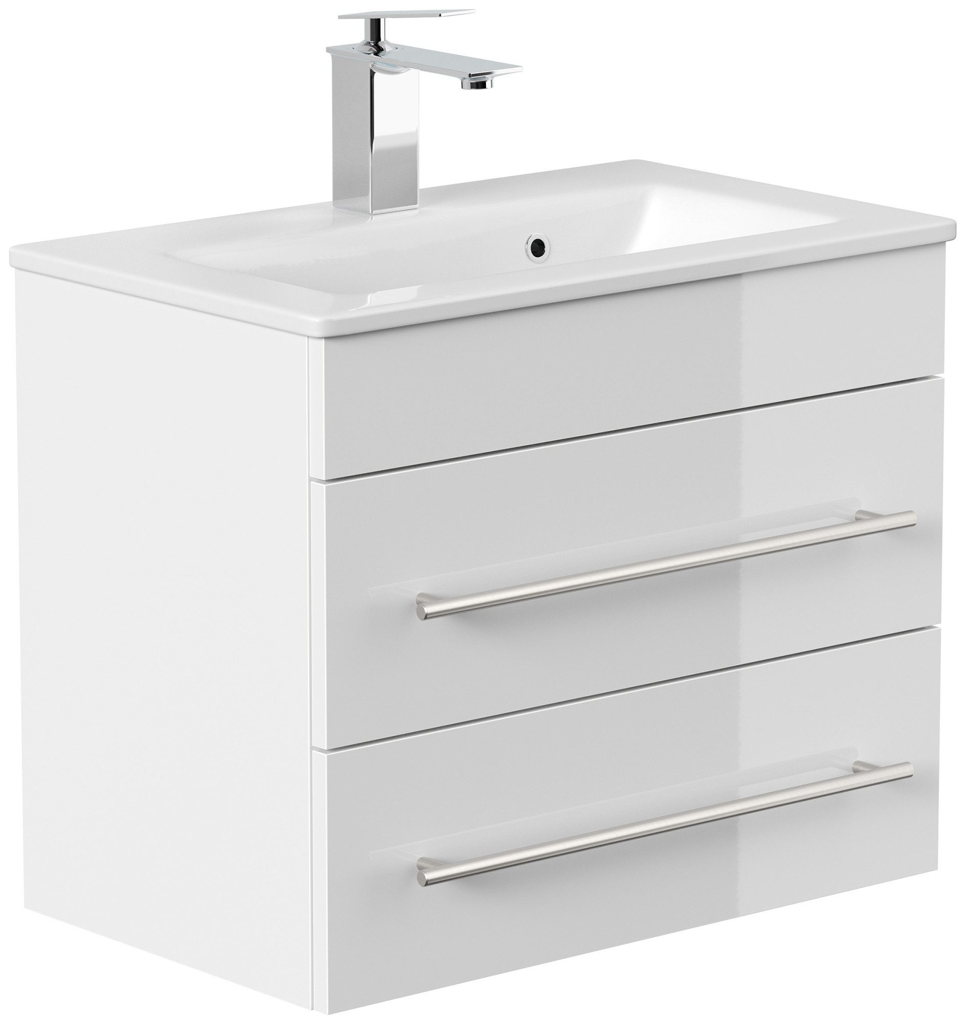 Magnolia Home Waschtisch Badmöbel Mars 600 SlimLine SoftClose weiss hochglanz