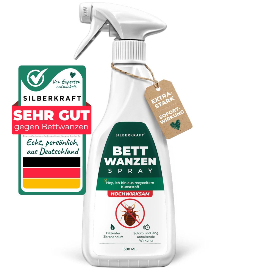 Silberkraft Insektenspray Silberkraft Bettwanzenspray, hält Textilien frei von Bettwanzen, 500 ml, 1-St., Sofortige & langanhaltende Wirkung gegen Bettwanzen, ohne Permethrin
