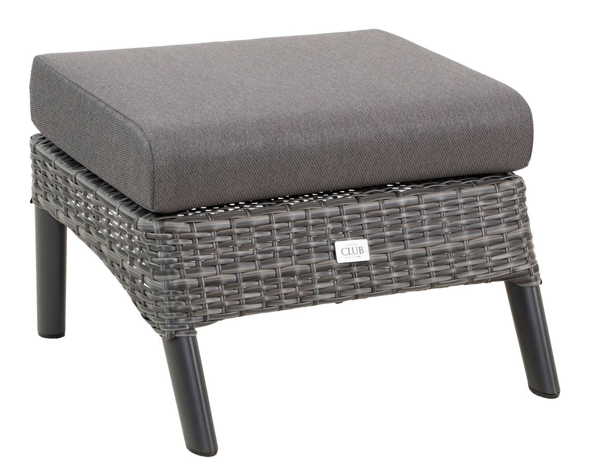 Lesli Living Gartenstuhl Lesli Living Loungehocker "Florence Forte" grau/anthrazit/dunkelgrau