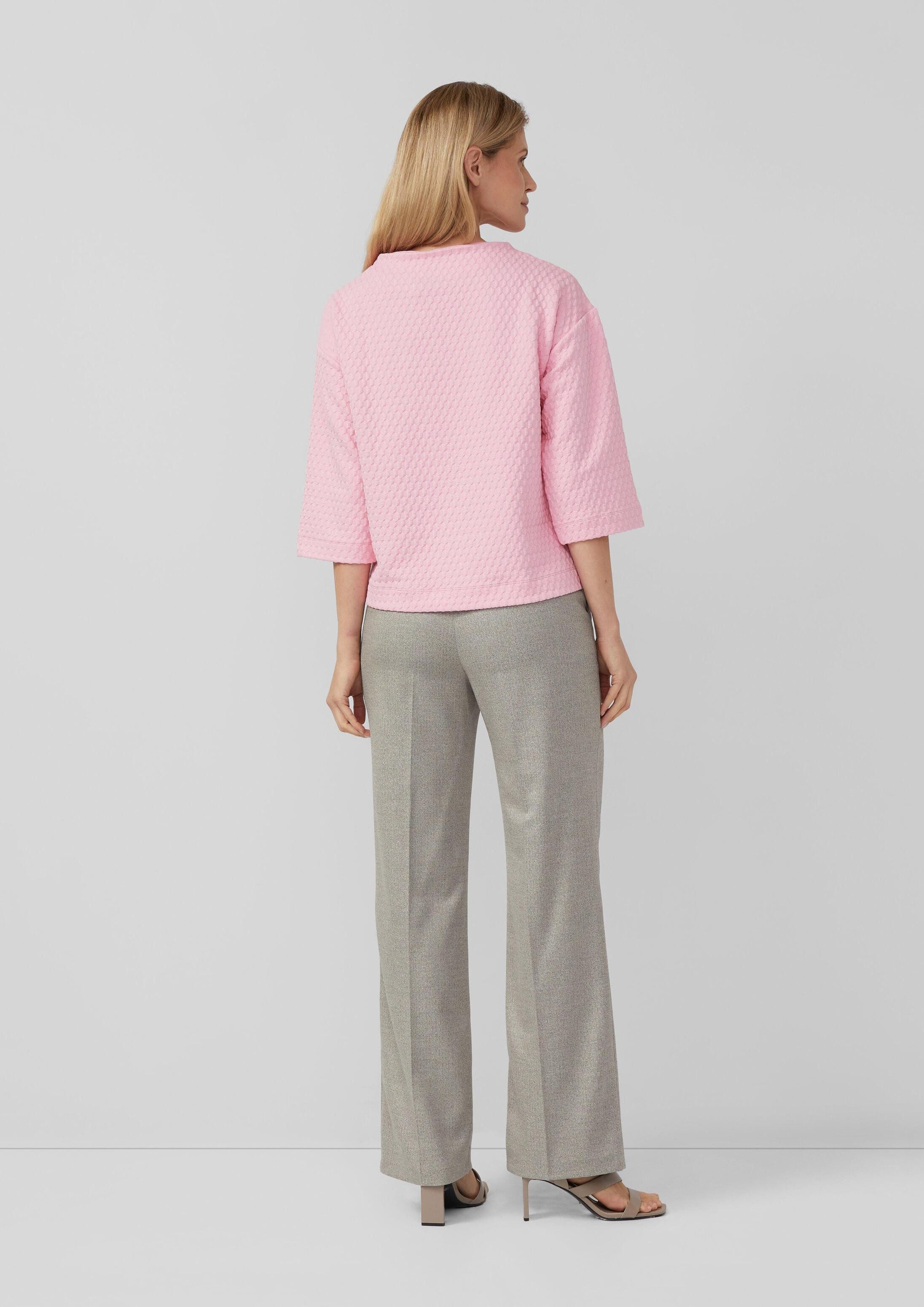 s.Oliver 3/4 Arm-Pullover Sweatshirt Strukturiertes Sweatshirt im Relaxed Fit