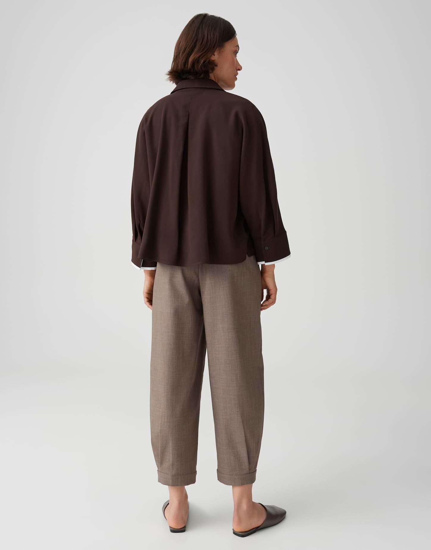 OPUS Stoffhose MYHA CURVED City Pants aus zweifarbigen Twill Cargotaschen vorn