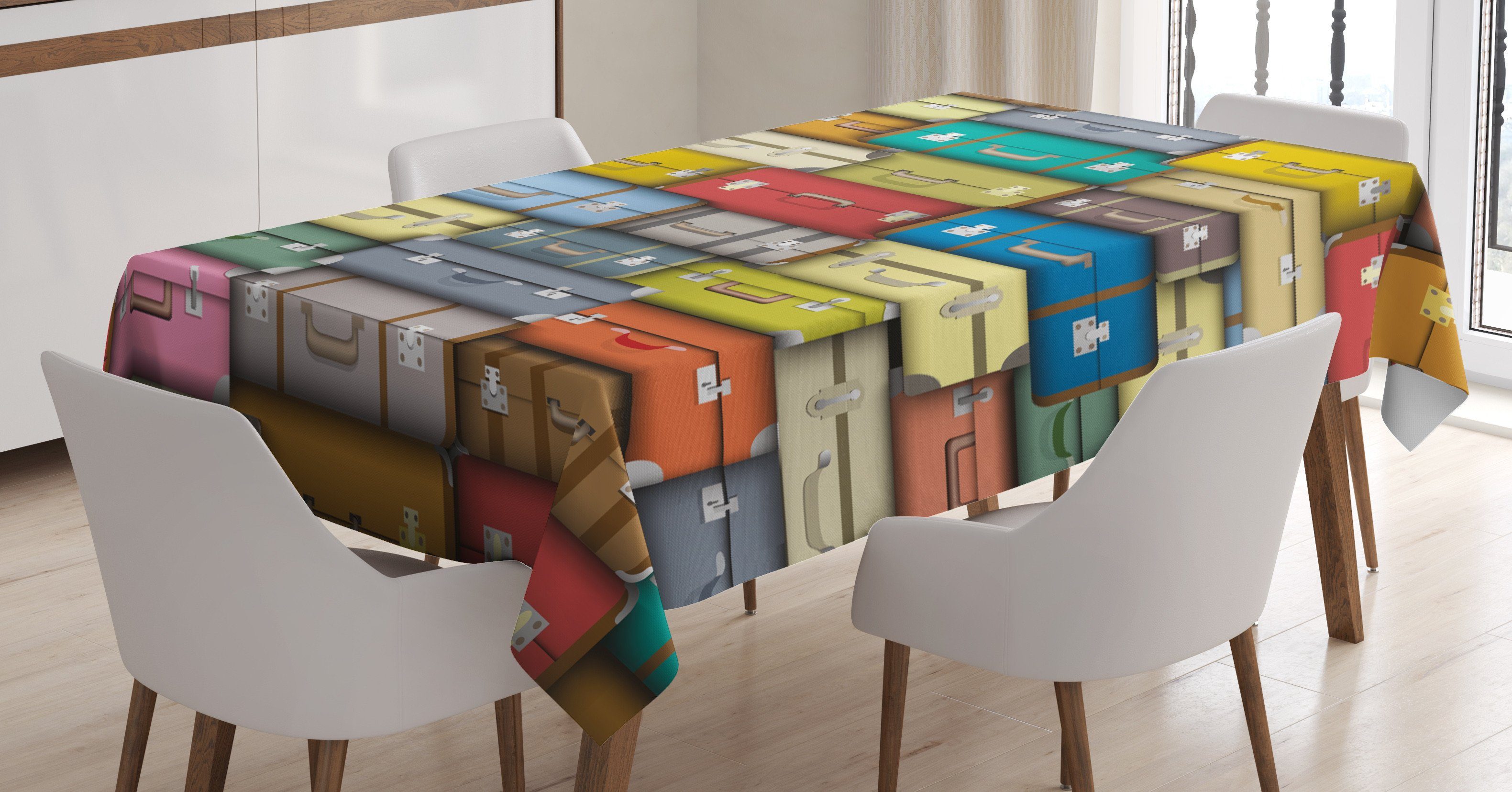 den Tischdecke Waschbar Farbige Für geeignet Reise-Koffer Farben, Außen Klare Abakuhaus Jahrgang Bereich Farbfest