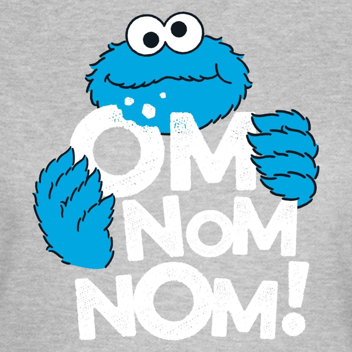 Spreadshirt T-Shirt Sesamstraße Krümelmonster Om Nom Nom Frauen T-Shirt (1-tlg) Slim Fit, fällt klein aus