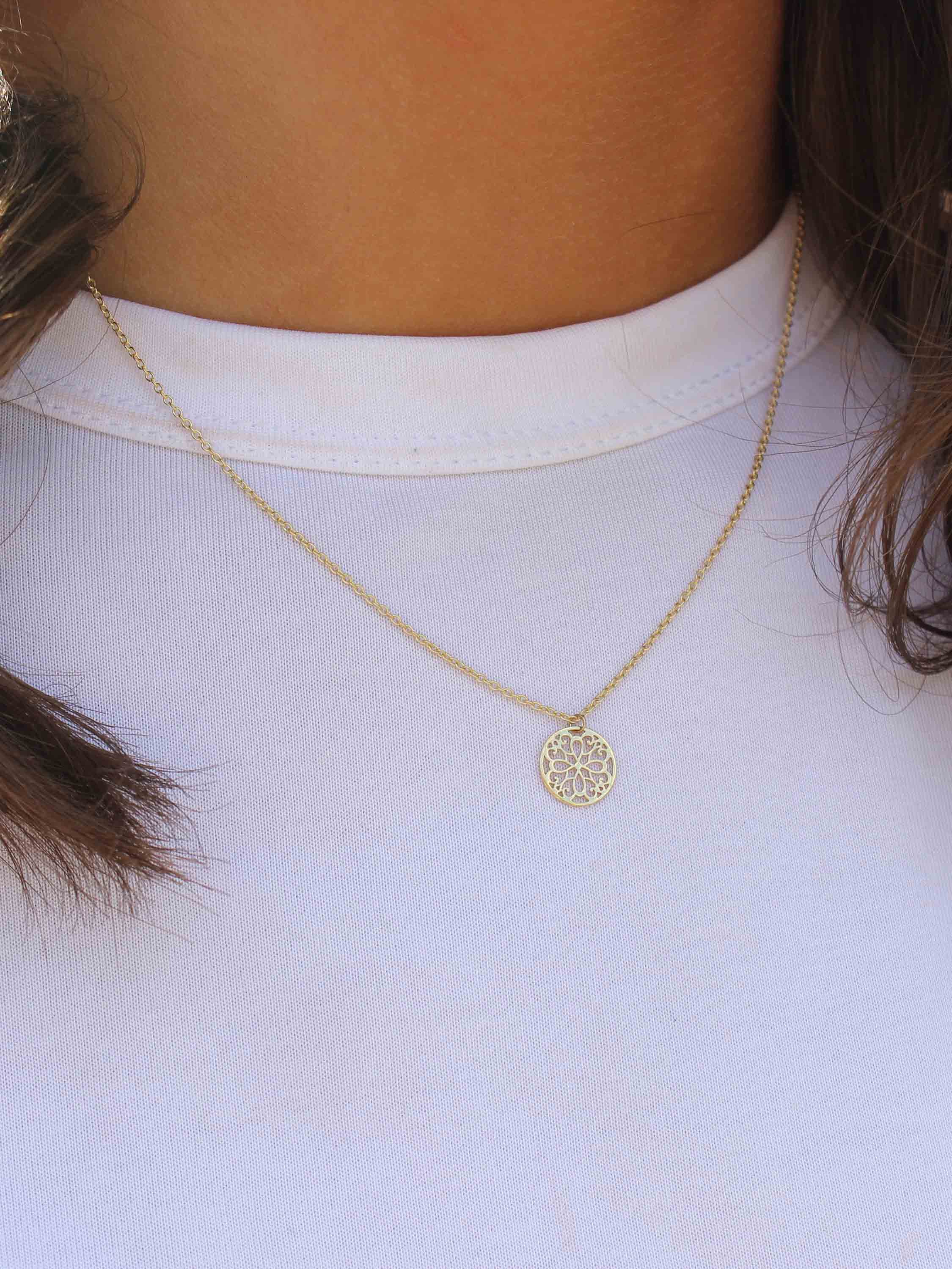 My Gold Kette mit Anhänger Damen Halskette mit Anhänger Gold 333 Lebensblum günstig online kaufen