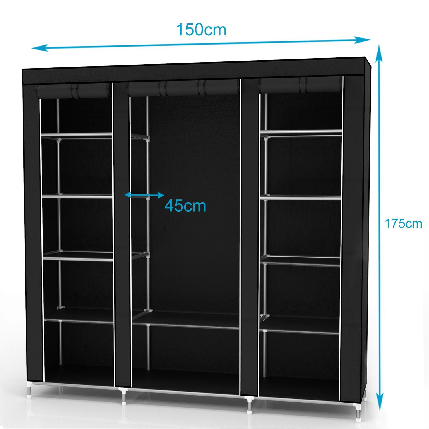 Intirilife Kleiderschrank (Faltschrank 150x175x45 cm in günstig online kaufen
