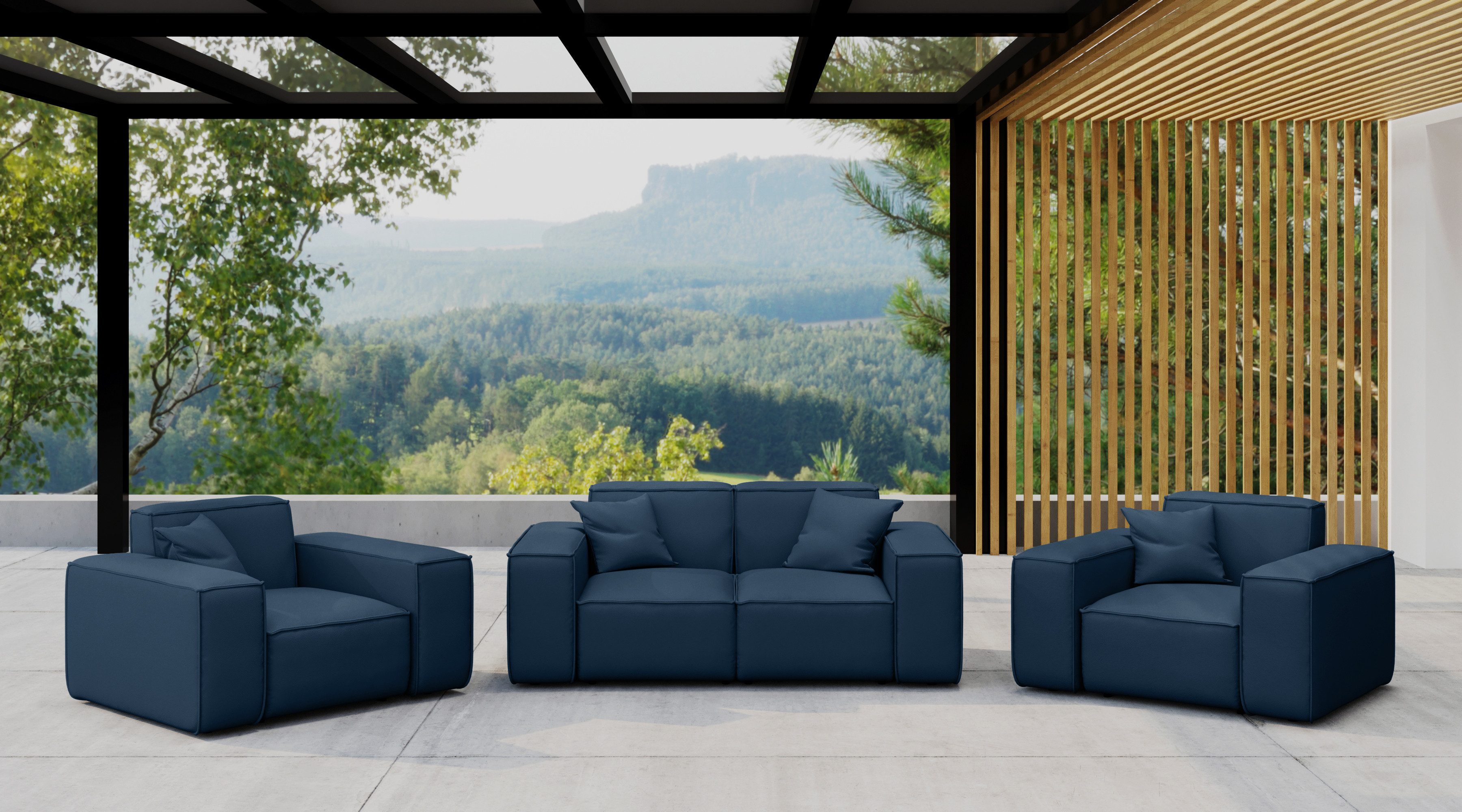 Kaiser Möbel Gartenlounge-Set Gartenmöbel-Set 2 1 1 für Garten, Terrasse,MALIBU Lounge-Set