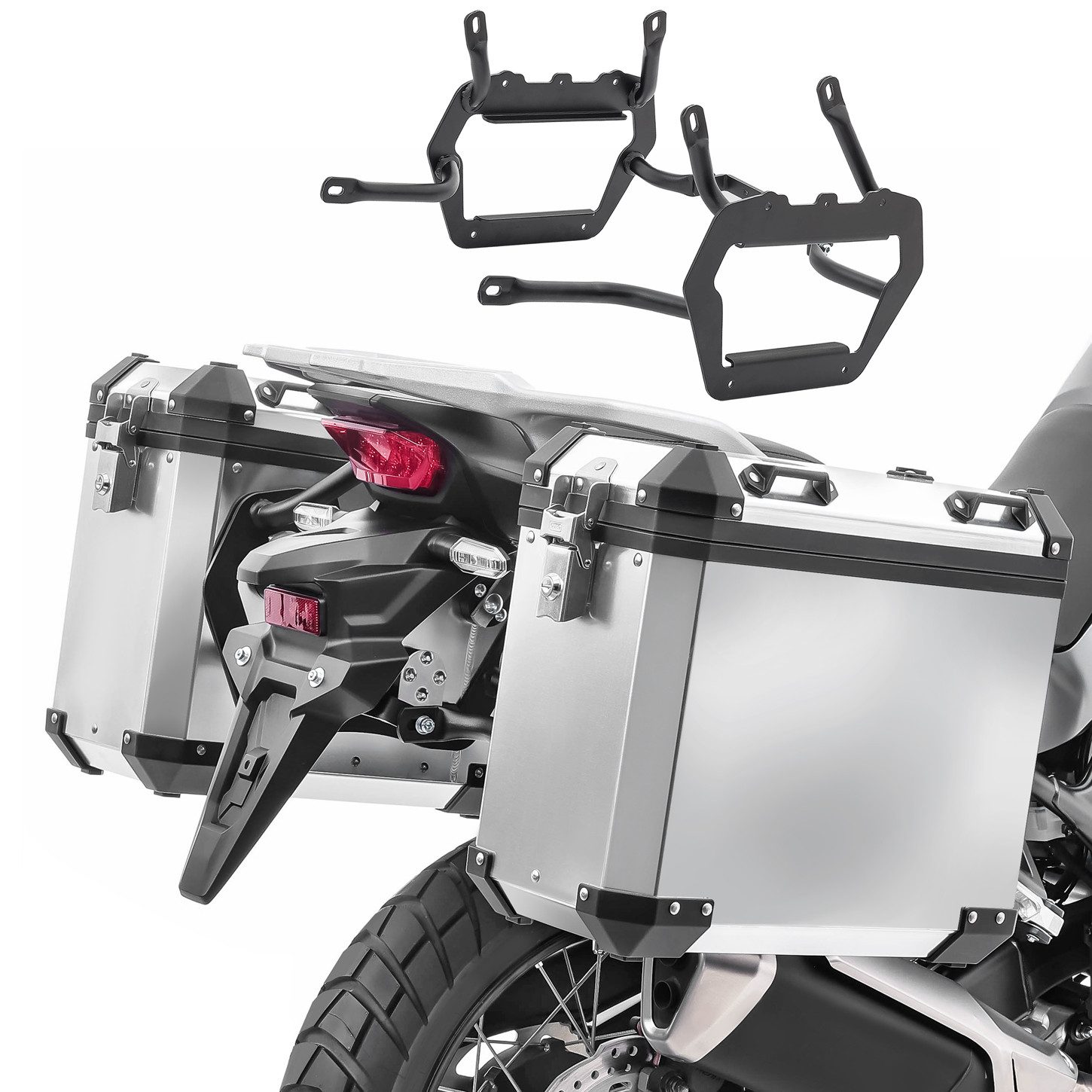 Bagtecs Kofferset Set Alukoffer + Kofferträger passend für Honda Transalp XL 750 23-25 A