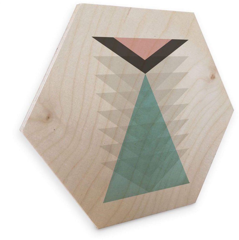 Wall-Art Holzbild Geometrische Deko pink Dreieck, (1 St)