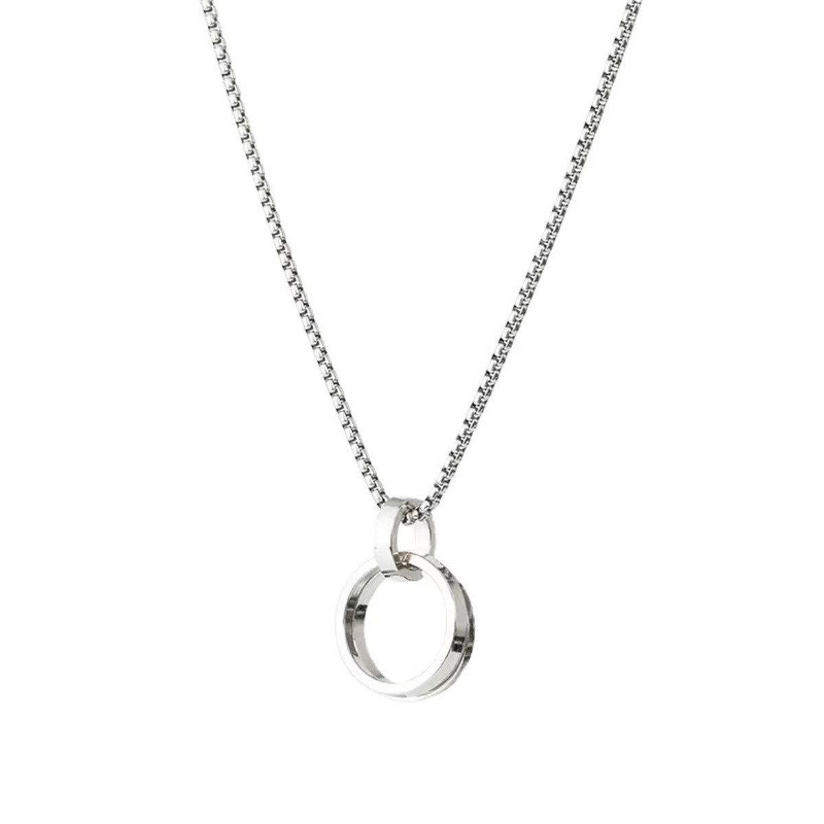 KARMA Kette mit Anhänger Ringe Herren Halskette Silber Edelstahl modern Ede günstig online kaufen