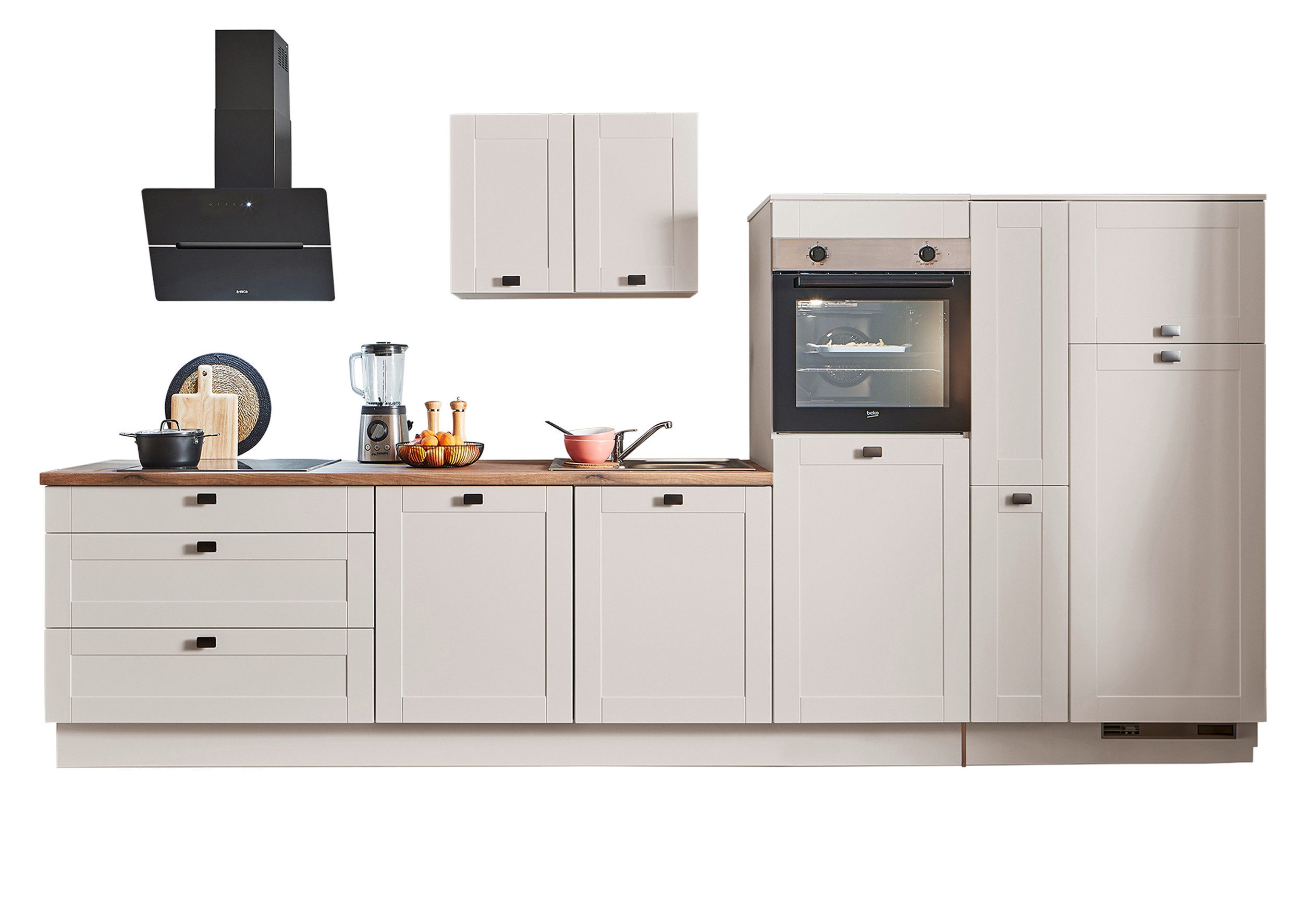 pino Küchenzeile Warde, individuell anpassbar, gratis Küchenplanung mit Profis, (Breite 370cm), vormontiert, wahlw. mit E-Geräten, Preis inkl. Lieferung