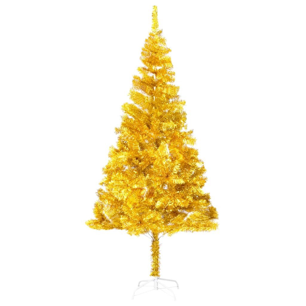 vidaXL Künstlicher Weihnachtsbaum 180 x 90 cm Künstlicher Weihnachtsbaum mit Ständer Golden 180 cm PET
