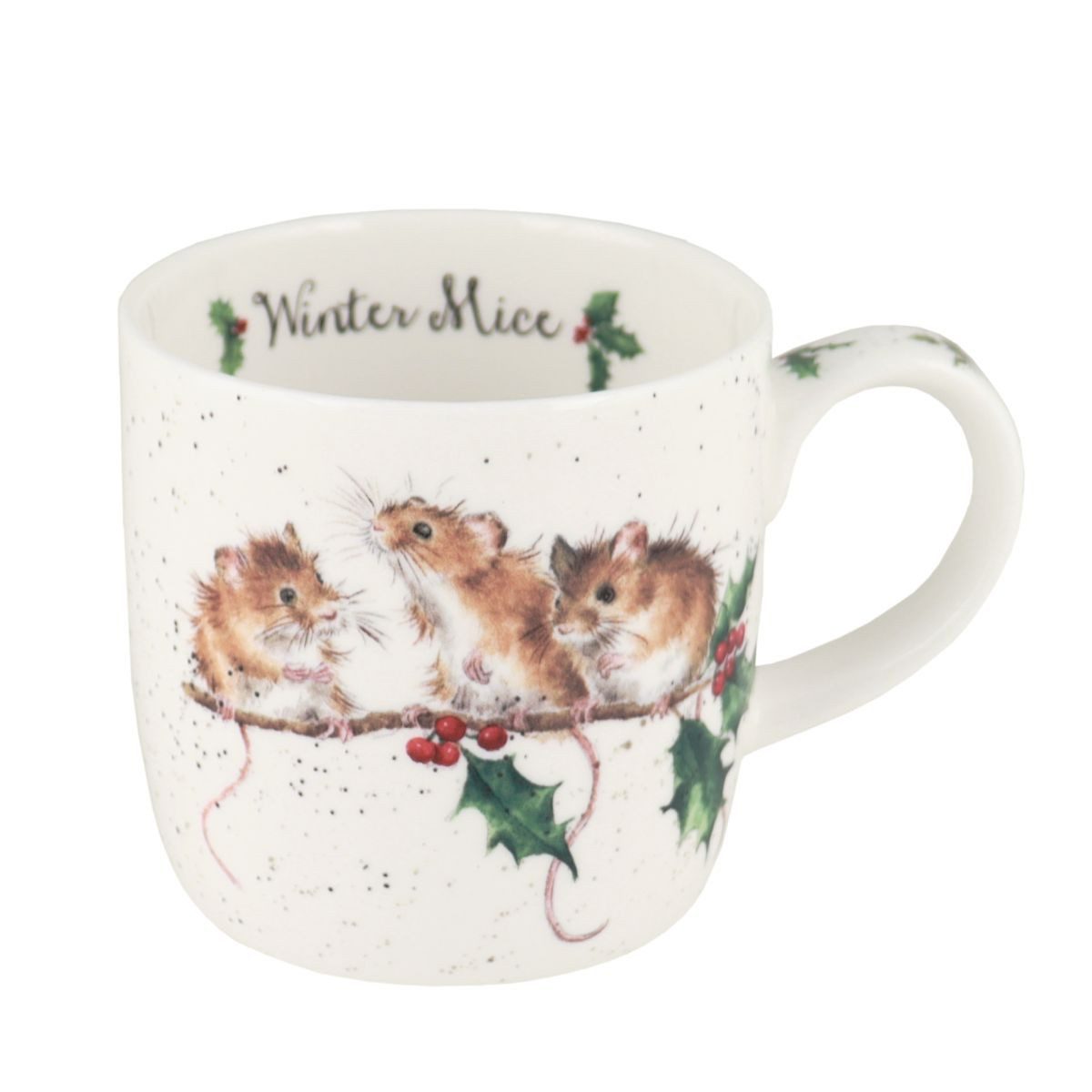 Wrendale Becher Wrendale Designs Porzellan-Becher Winter-Mäuse, ca. 310ml, Porzellan