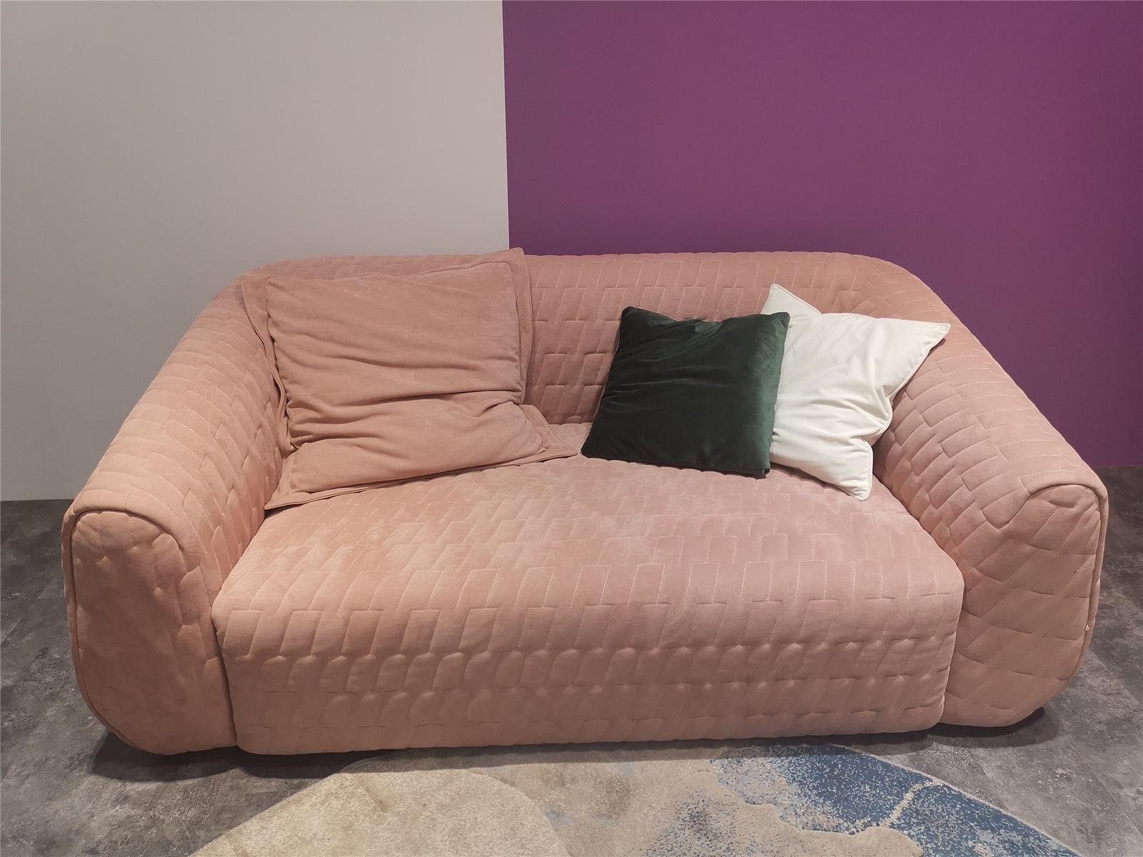 JVmoebel Sofa Chesterfield Ledersofa Couch Sofagarnitur 3+1+1 Sitzer, Made in Europe Rosa